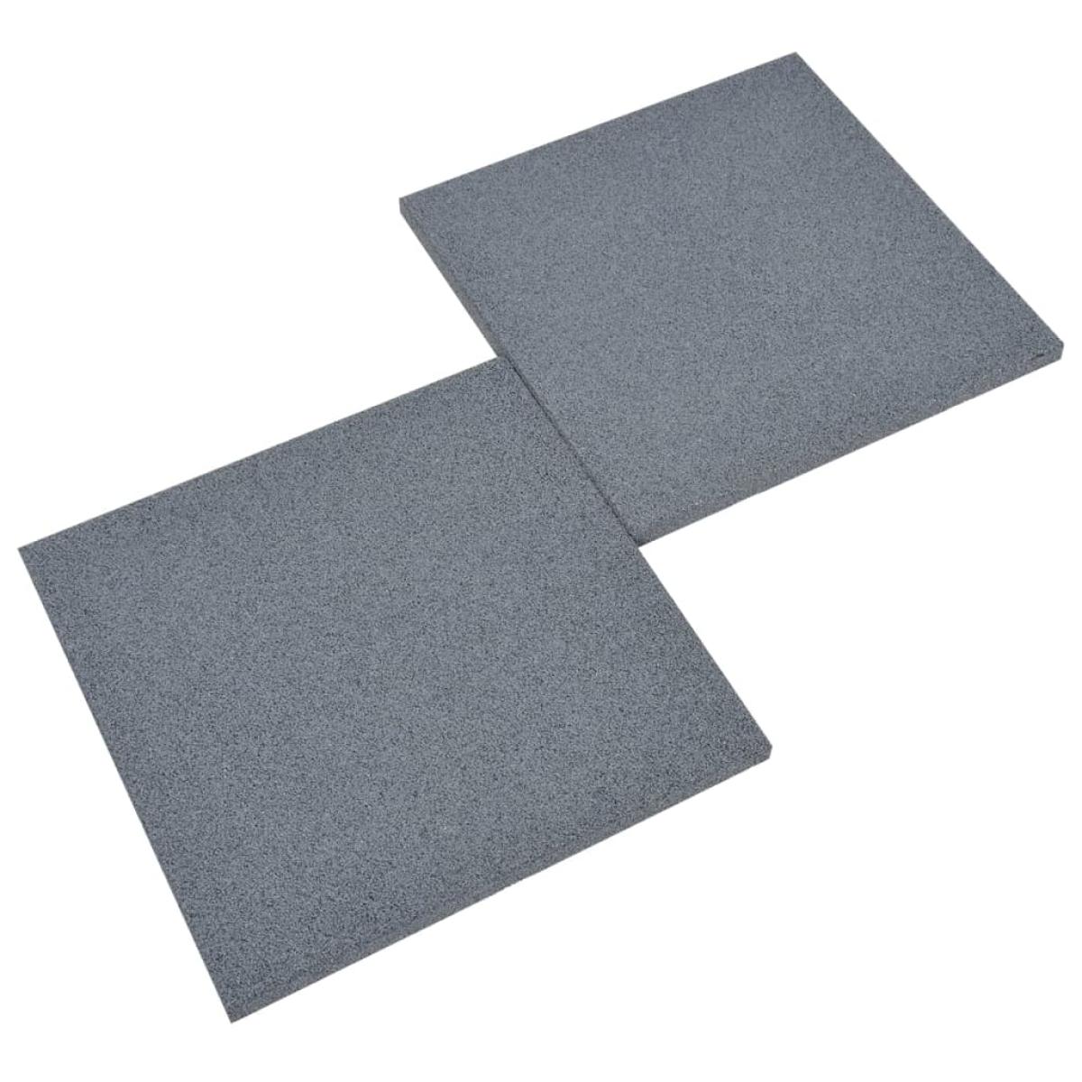 Losetas de goma protección de caídas 18 uds gris 50x50x3 cm