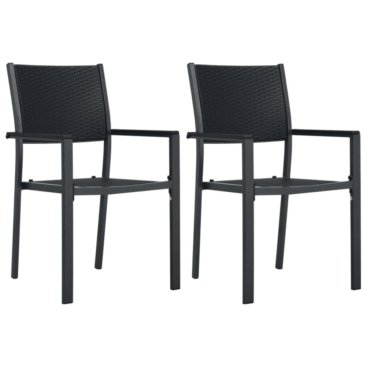 Juego de comedor de jardín 3 piezas negro