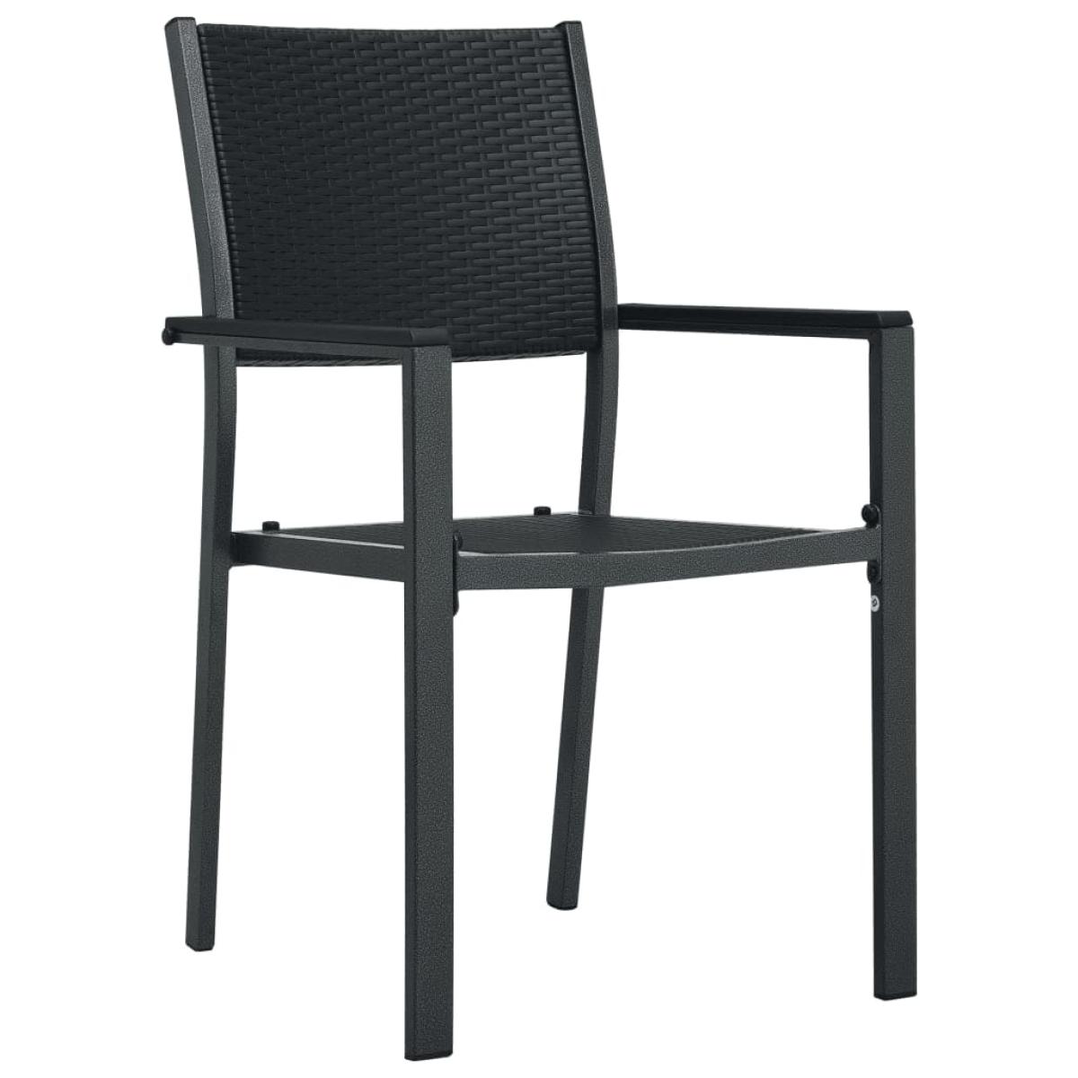 Juego de comedor de jardín 3 piezas negro