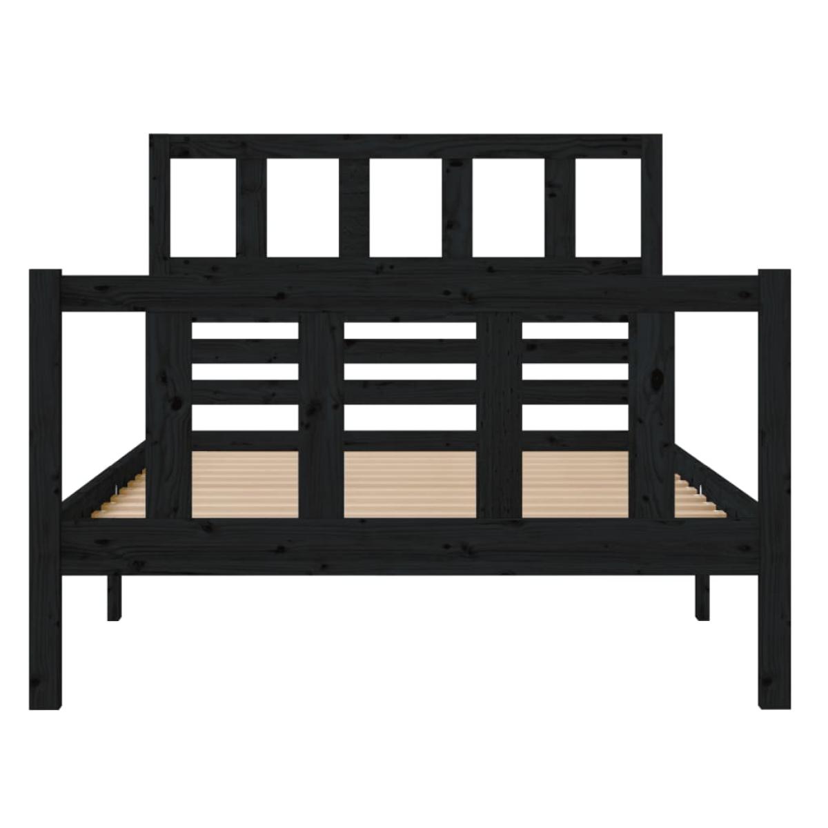 Estructura de cama madera maciza negro 100x200 cm