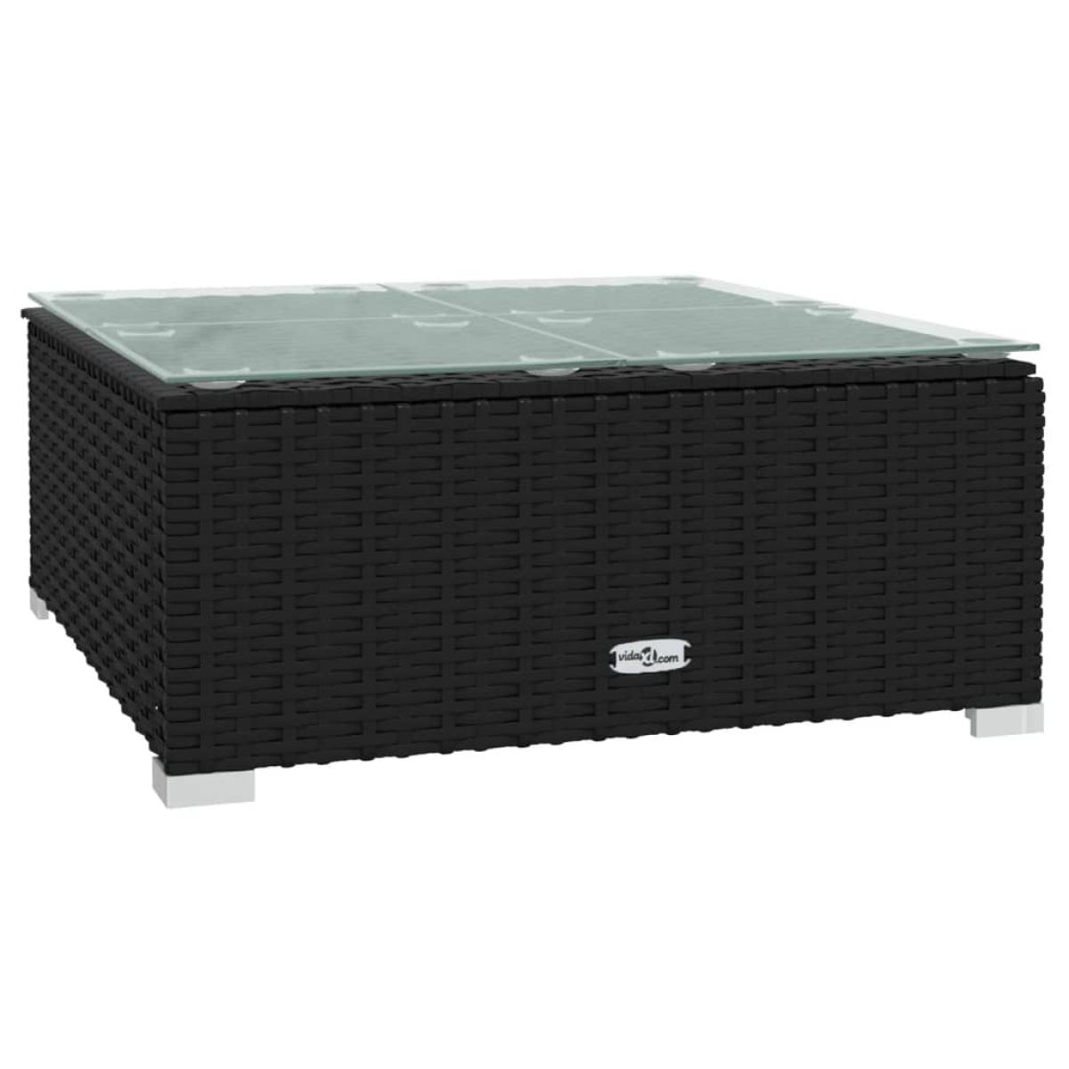 Set de muebles de jardín 8 pzas y cojines ratán sintético negro