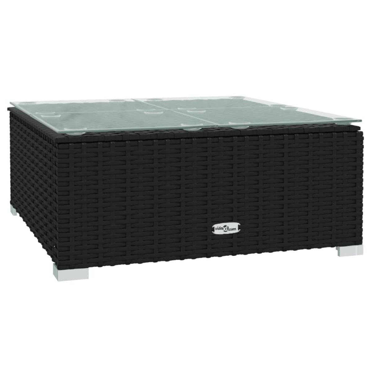 Set de muebles de jardín 9 pzas y cojines ratán sintético negro