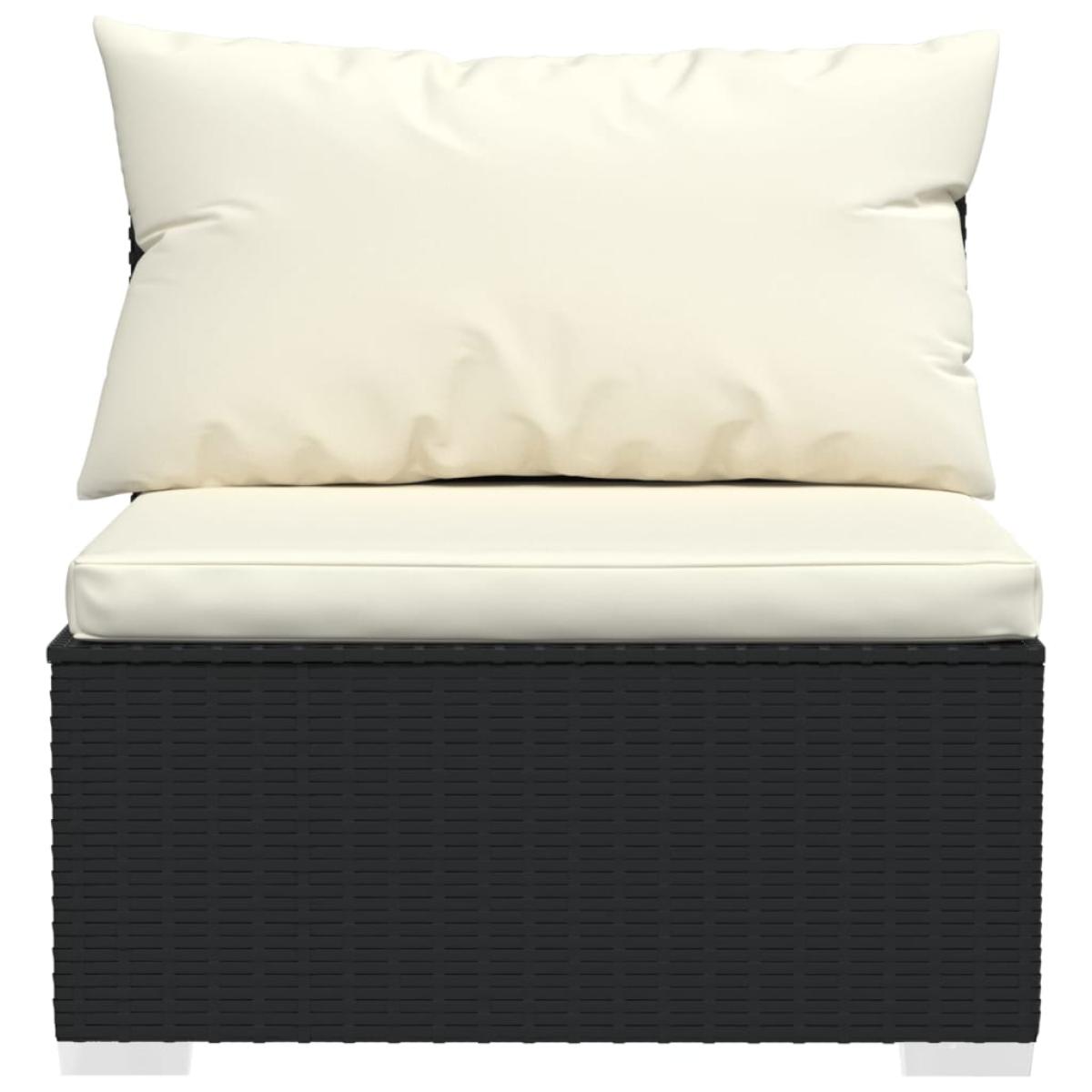 Set muebles de jardín 10 pzas y cojines ratán sintético negro