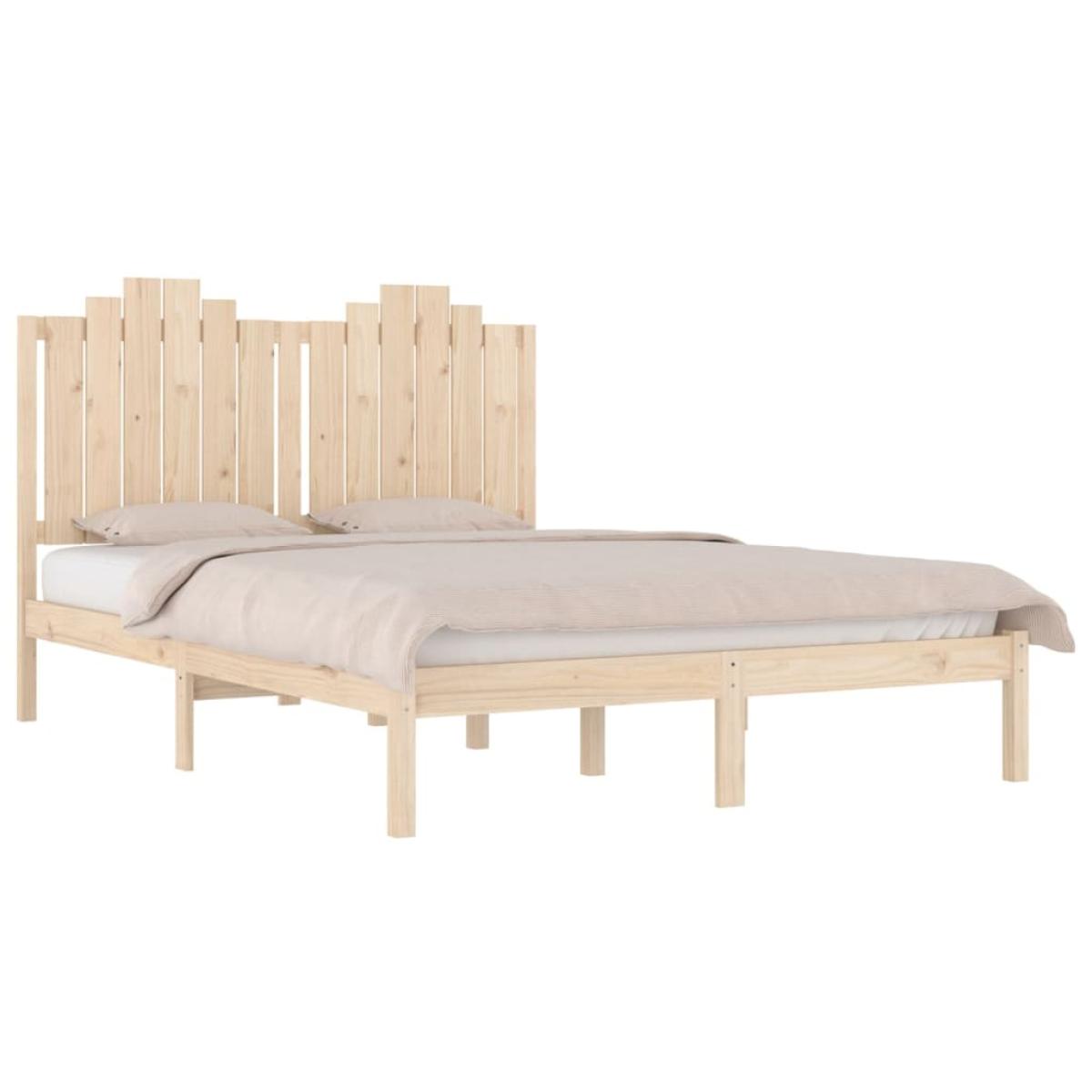 Estructura de cama madera maciza de pino super king 180x200 cm