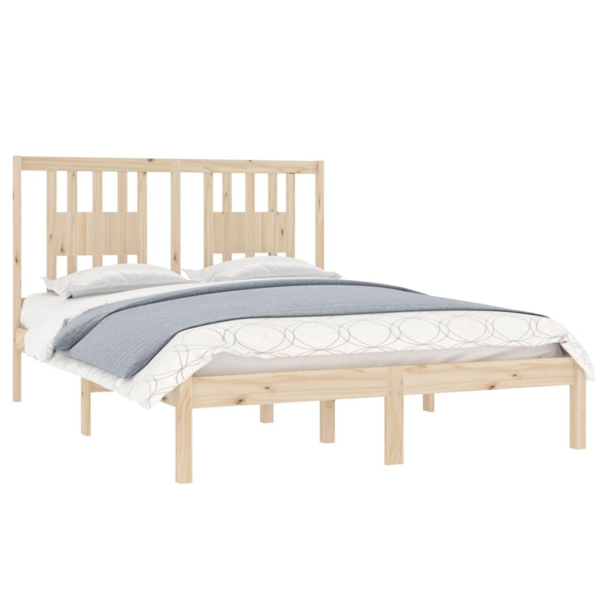 Estructura de cama madera maciza 120x190 cm