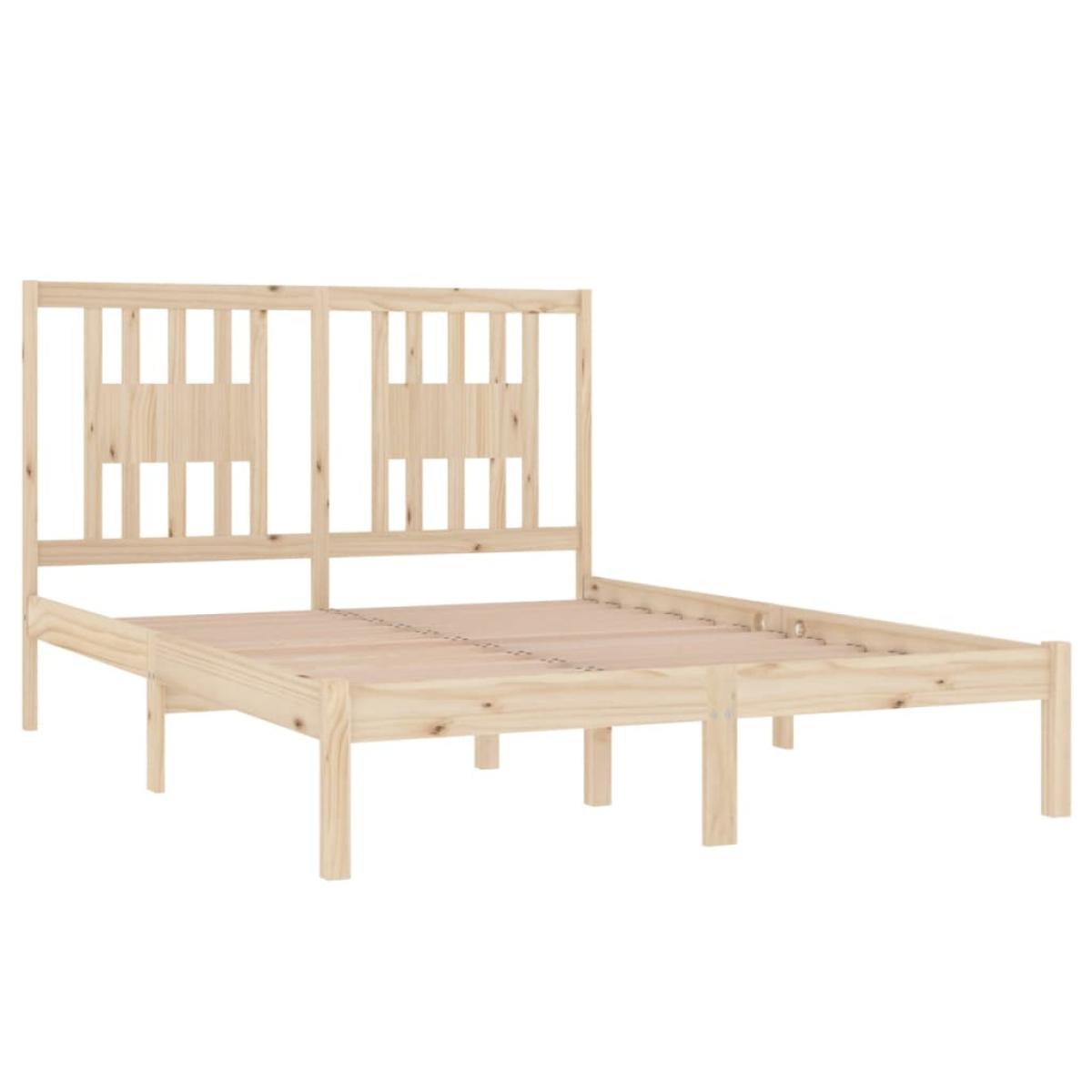 Estructura de cama madera maciza 120x190 cm