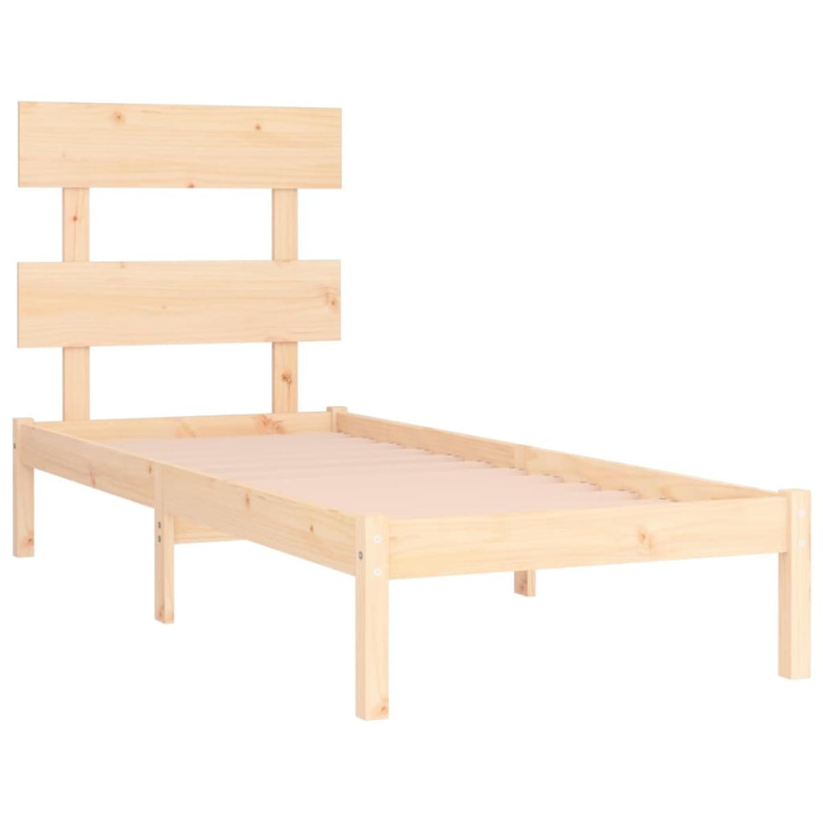 Estructura de cama de madera maciza 100x200 cm