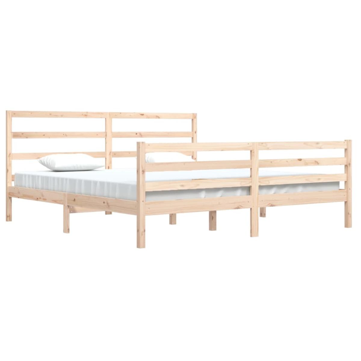 Estructura de cama de madera maciza de pino 200x200 cm