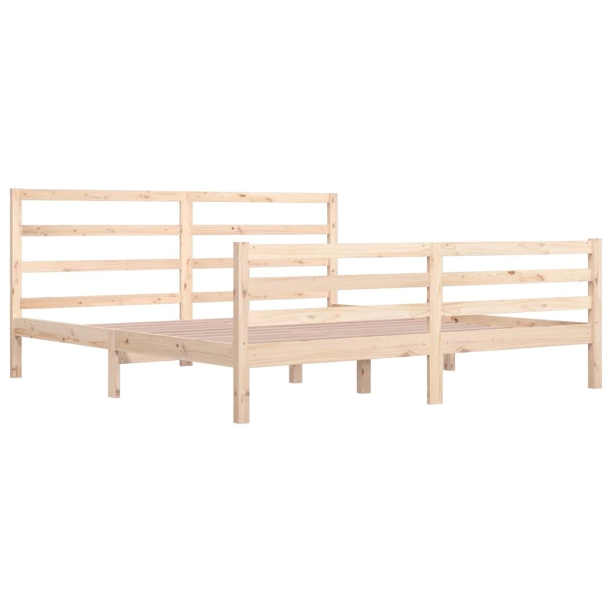Estructura de cama de madera maciza de pino 200x200 cm