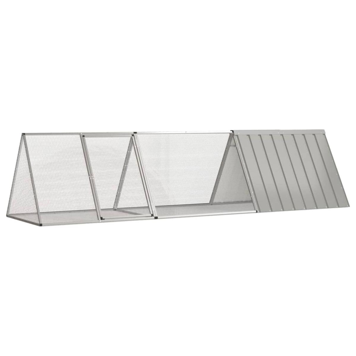 Jaula para conejos acero galvanizado gris 302,5x80,5x71 cm