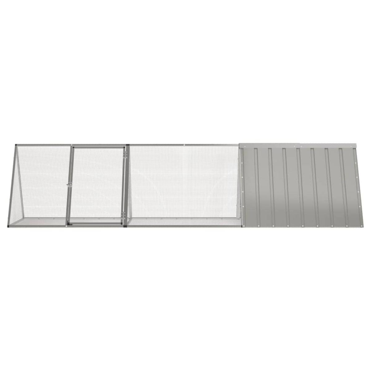 Jaula para conejos acero galvanizado gris 302,5x80,5x71 cm