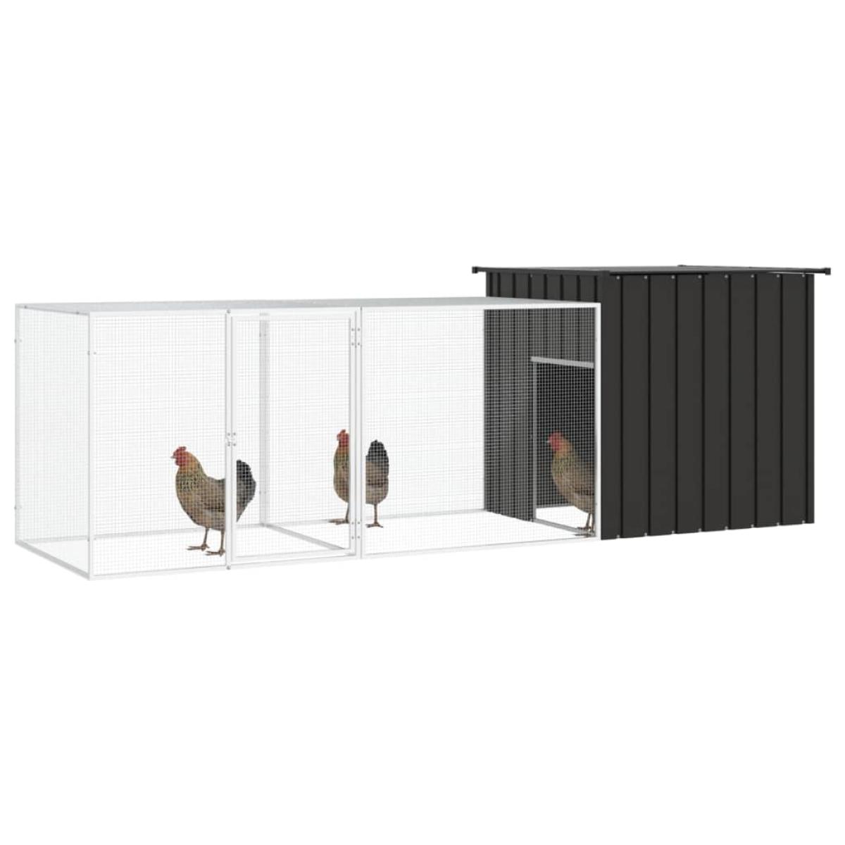 Jaula de gallinas acero galvanizado antracita 300x91x100 cm