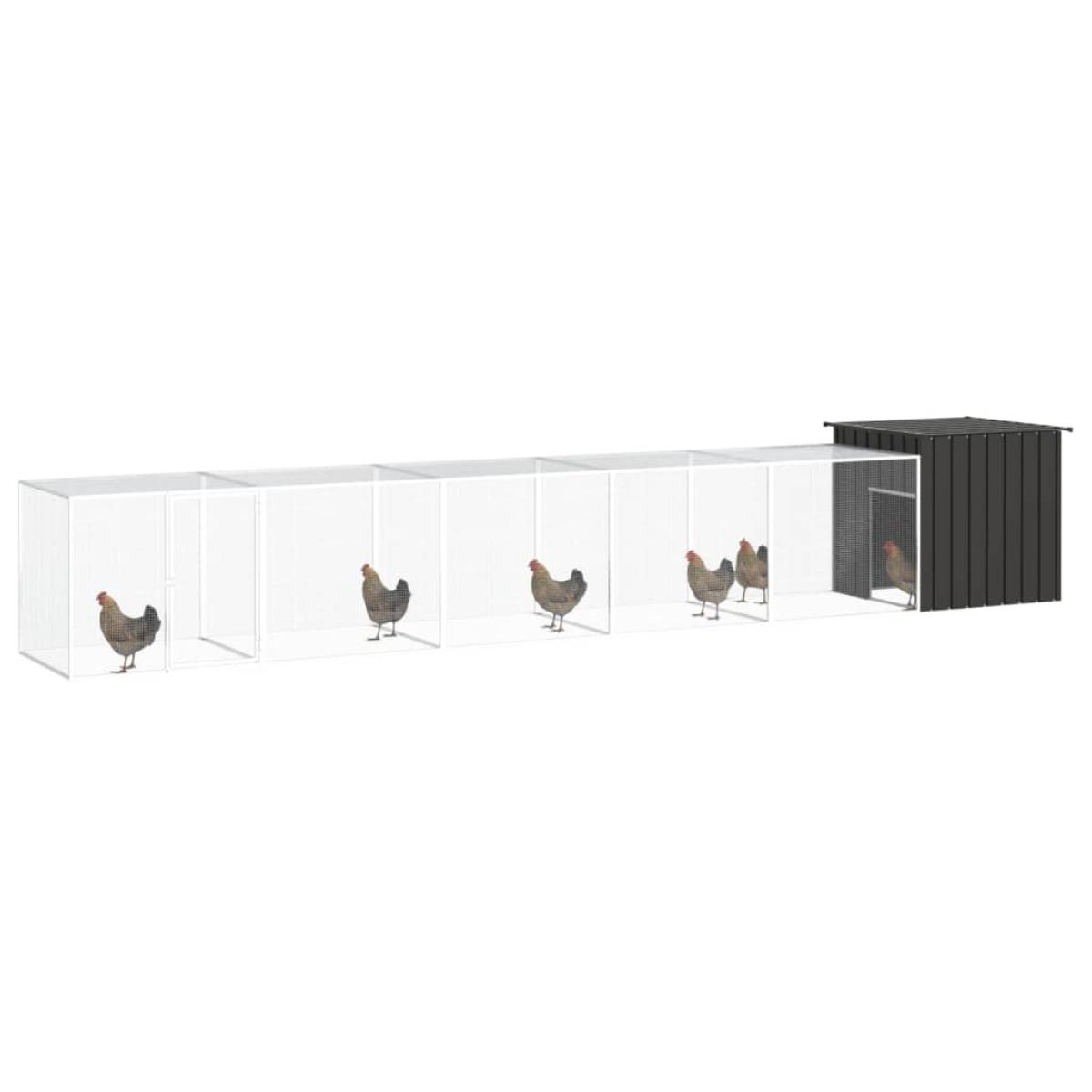 Jaula de gallinas acero galvanizado antracita 600x91x100 cm