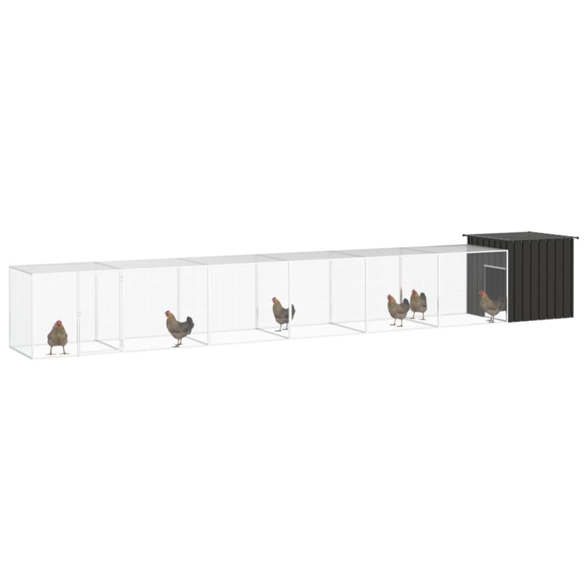 Jaula de gallinas acero galvanizado antracita 700x91x100 cm