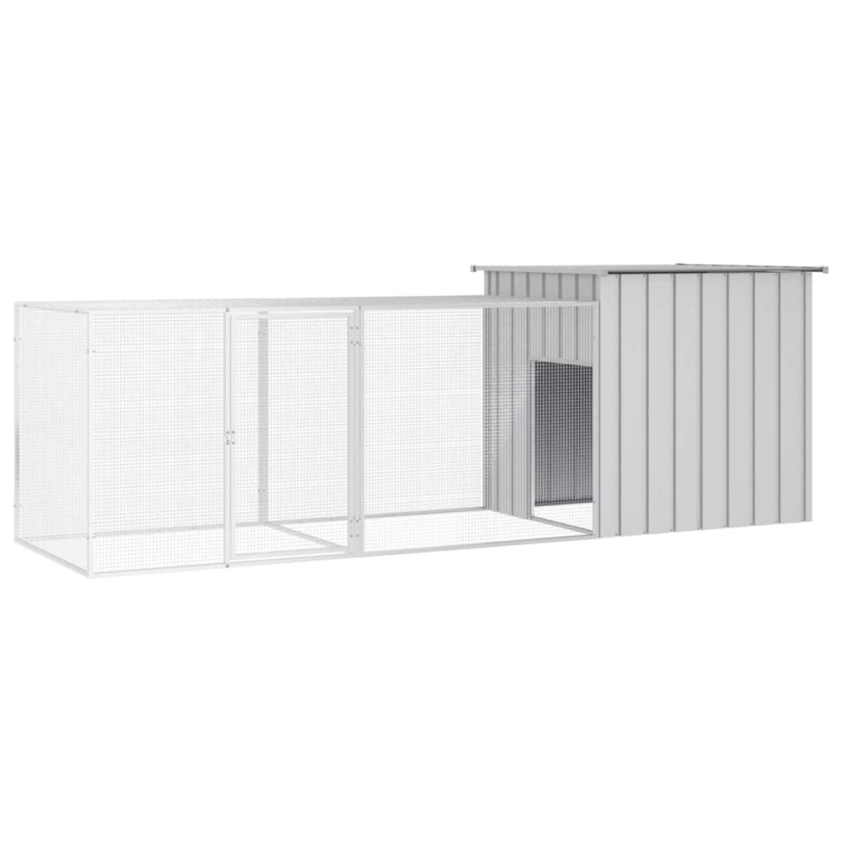 Gallinero de acero galvanizado gris 300x91x100 cm