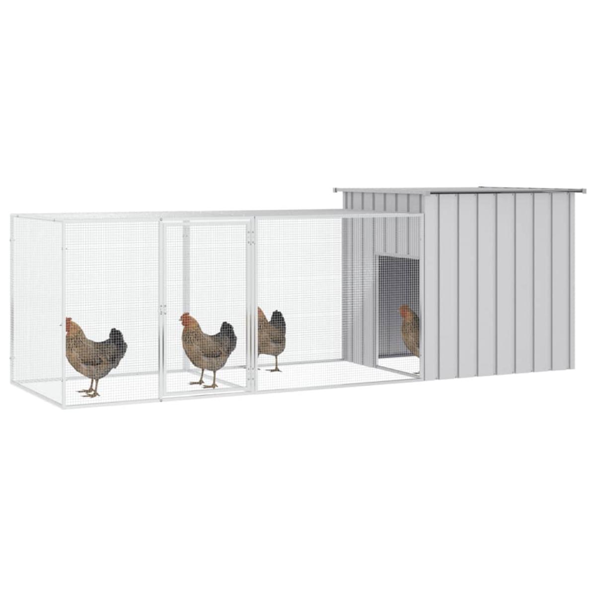 Gallinero de acero galvanizado gris 300x91x100 cm