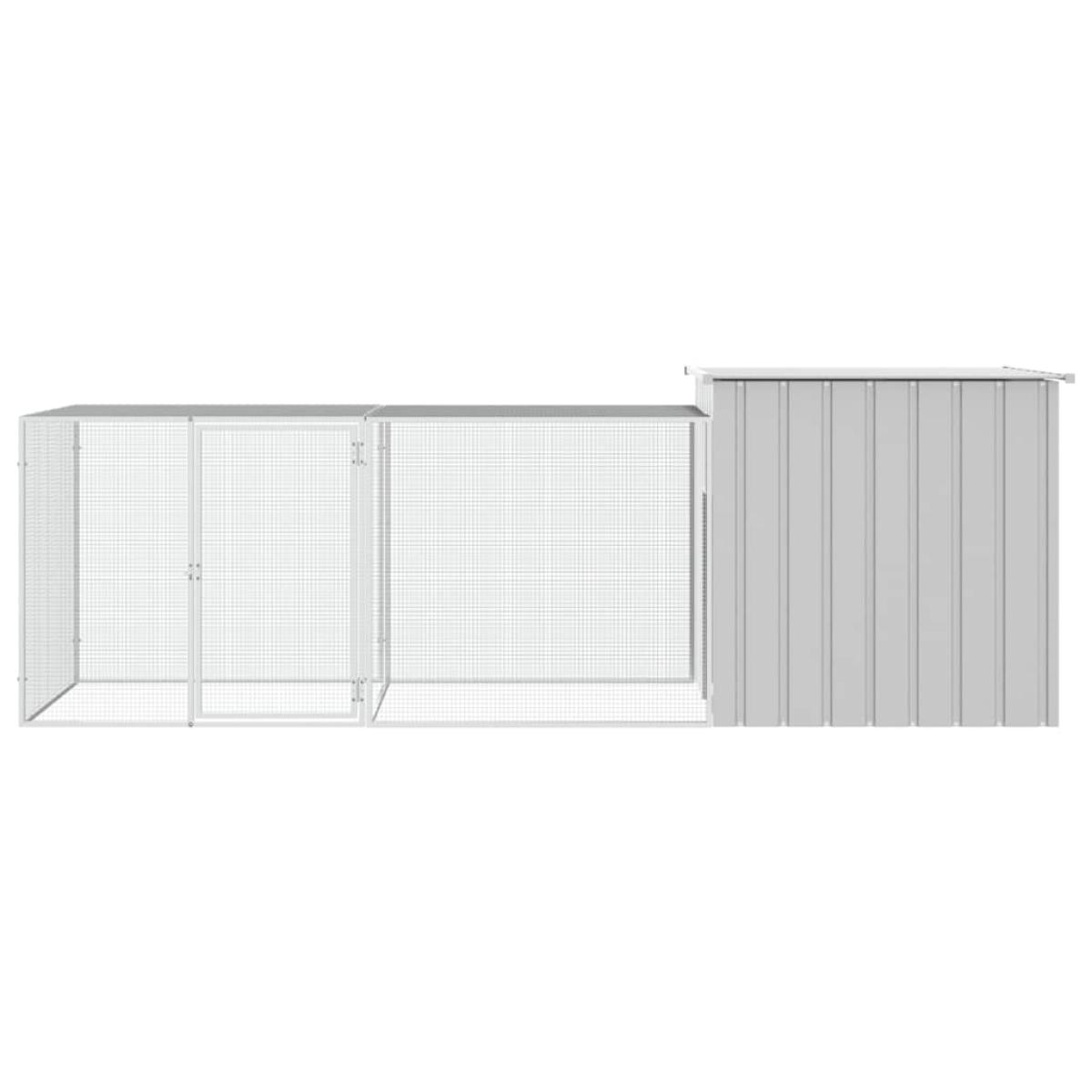 Gallinero de acero galvanizado gris 300x91x100 cm