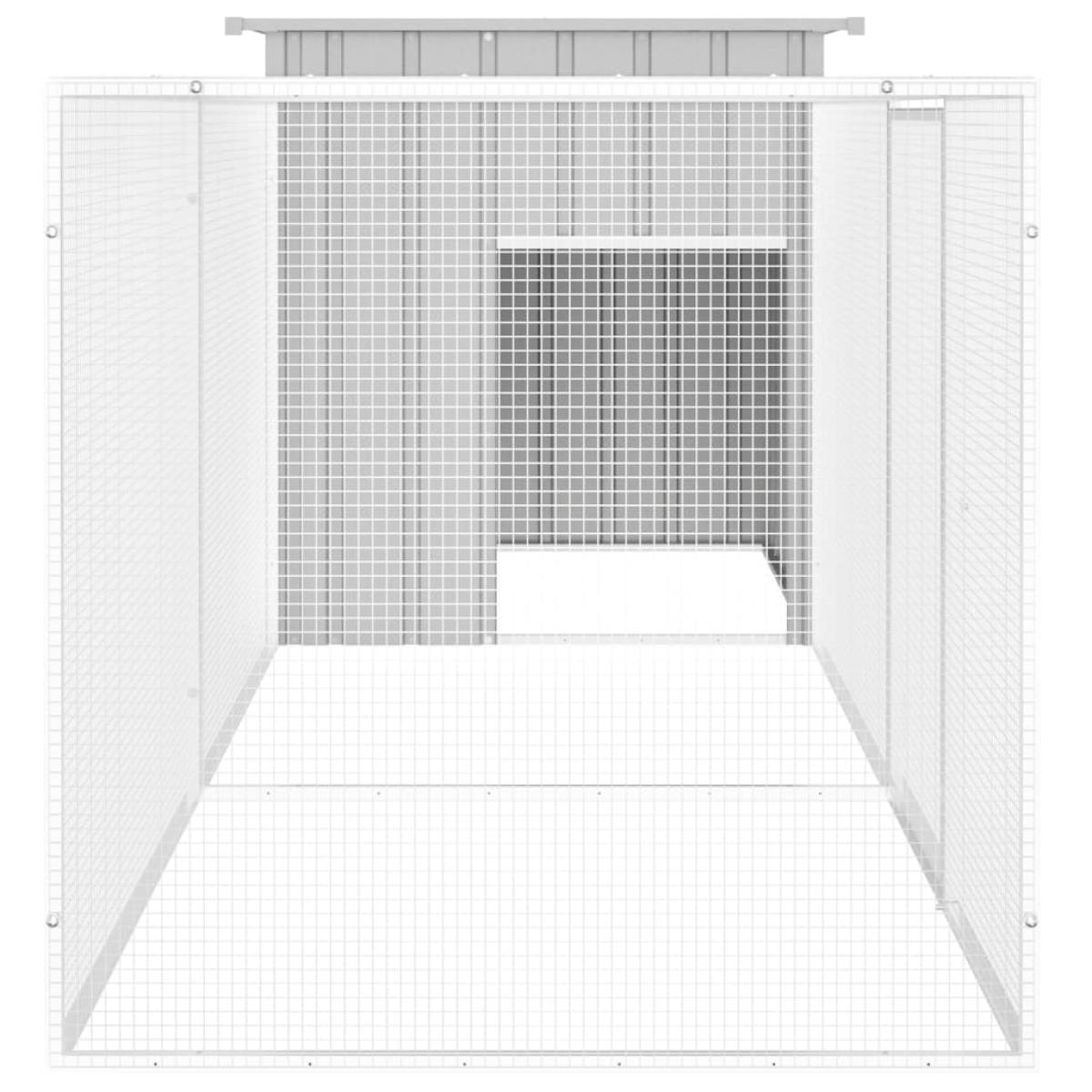 Gallinero de acero galvanizado gris 300x91x100 cm