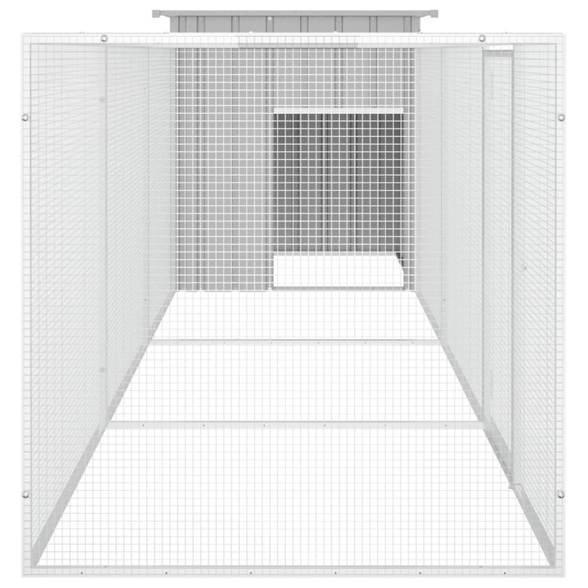 Gallinero de acero galvanizado gris 400x91x100 cm