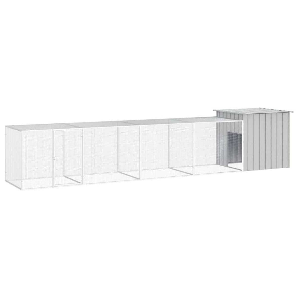 Gallinero de acero galvanizado gris 500x91x100 cm