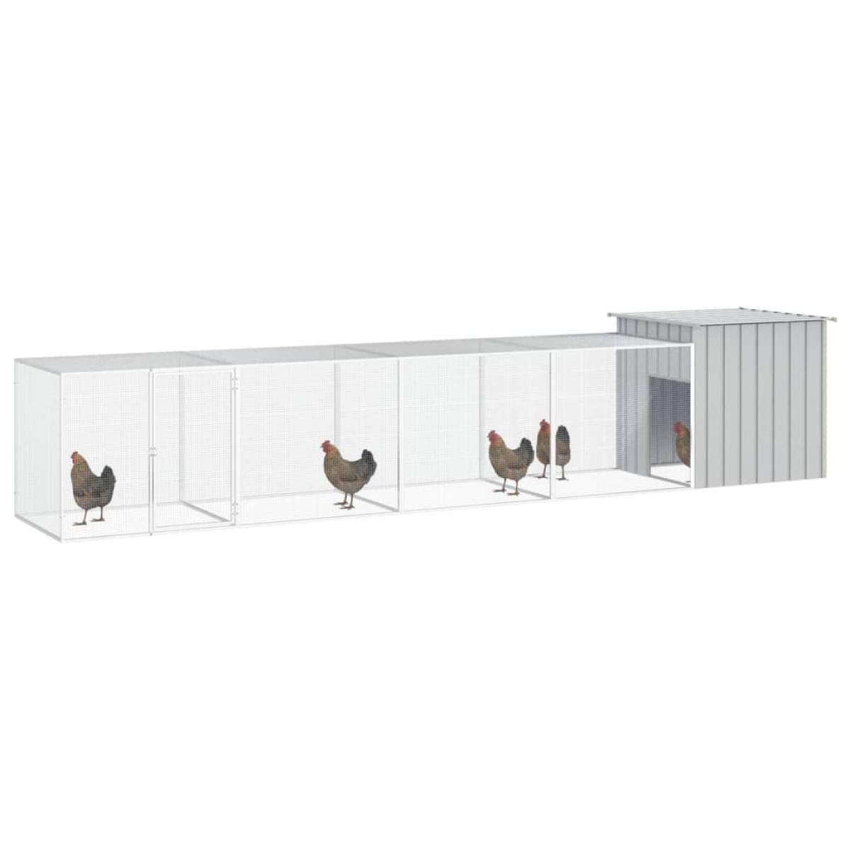 Gallinero de acero galvanizado gris 500x91x100 cm