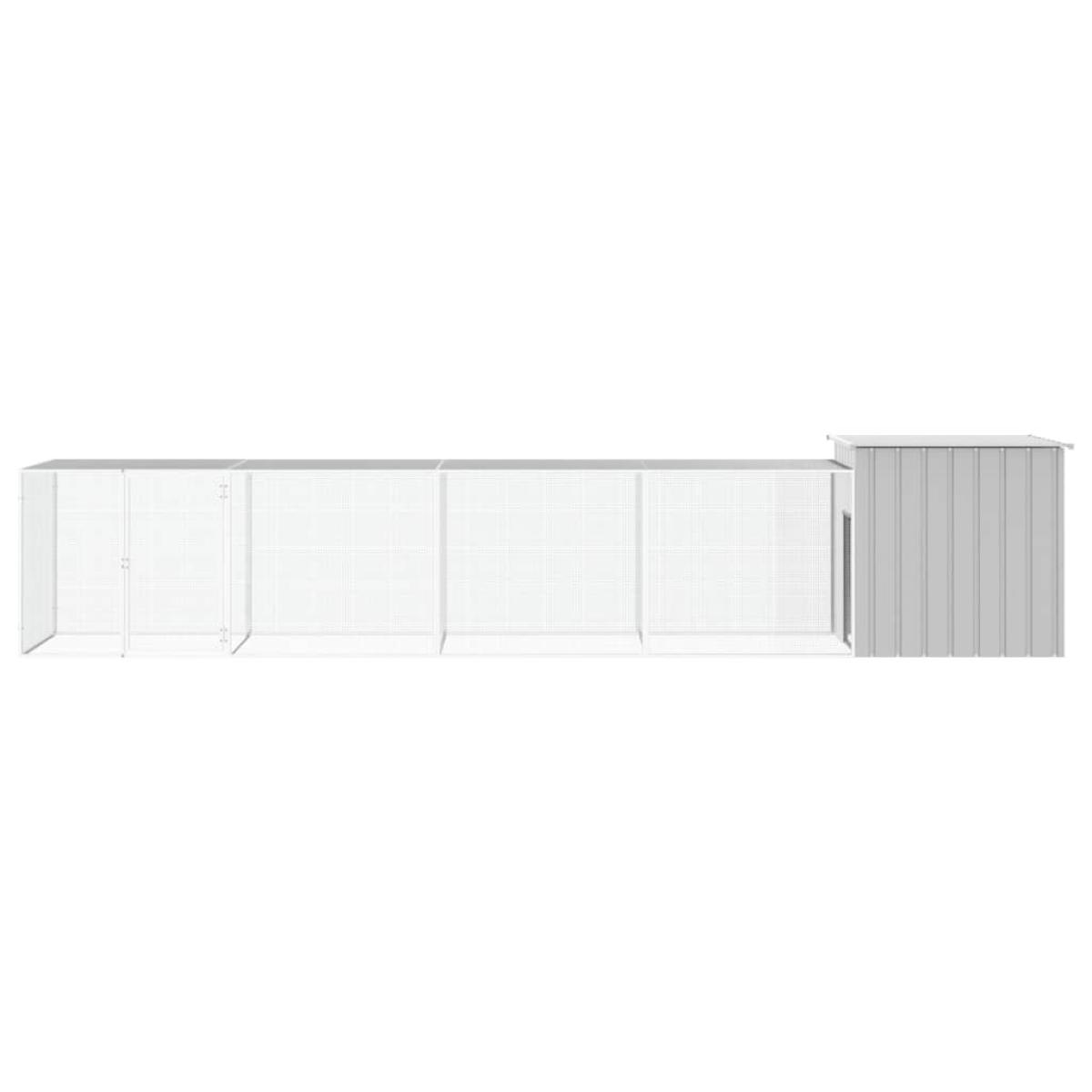 Gallinero de acero galvanizado gris 500x91x100 cm