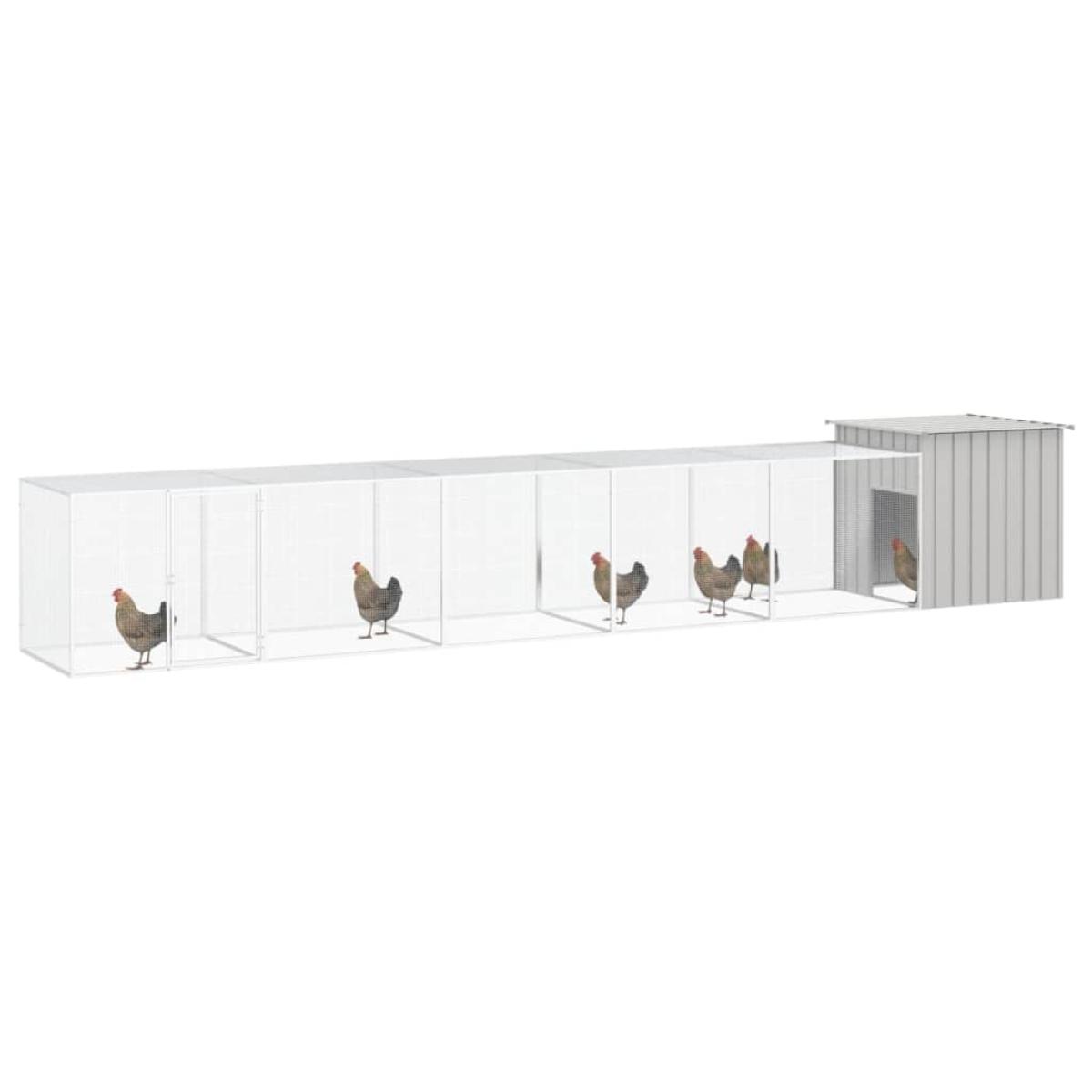 Gallinero de acero galvanizado gris 600x91x100 cm
