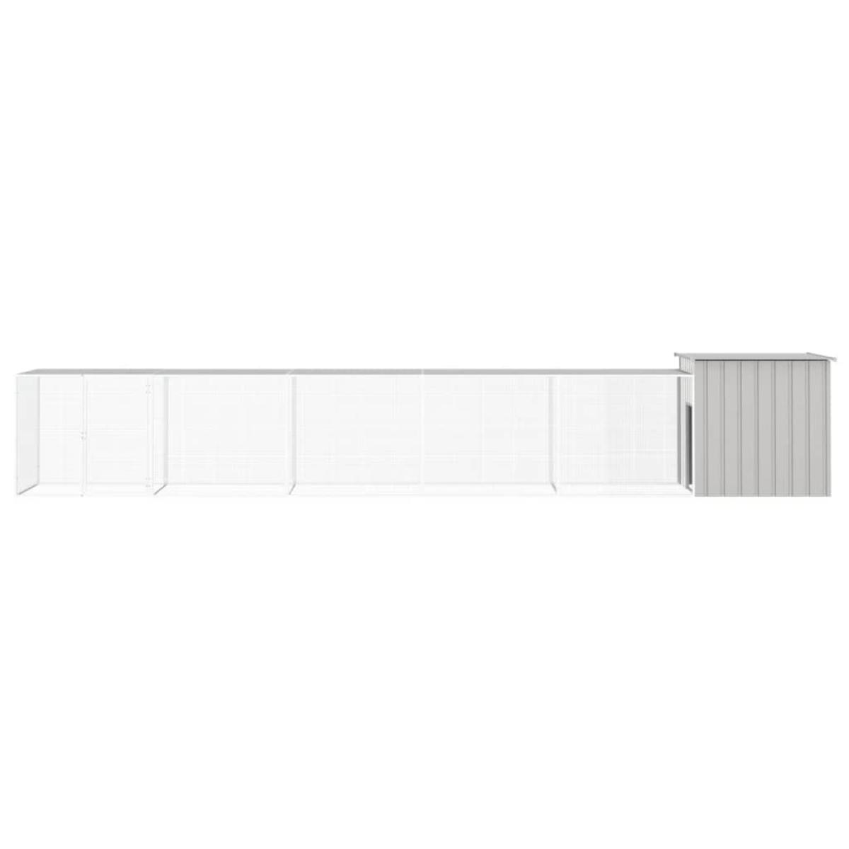 Gallinero de acero galvanizado gris 600x91x100 cm