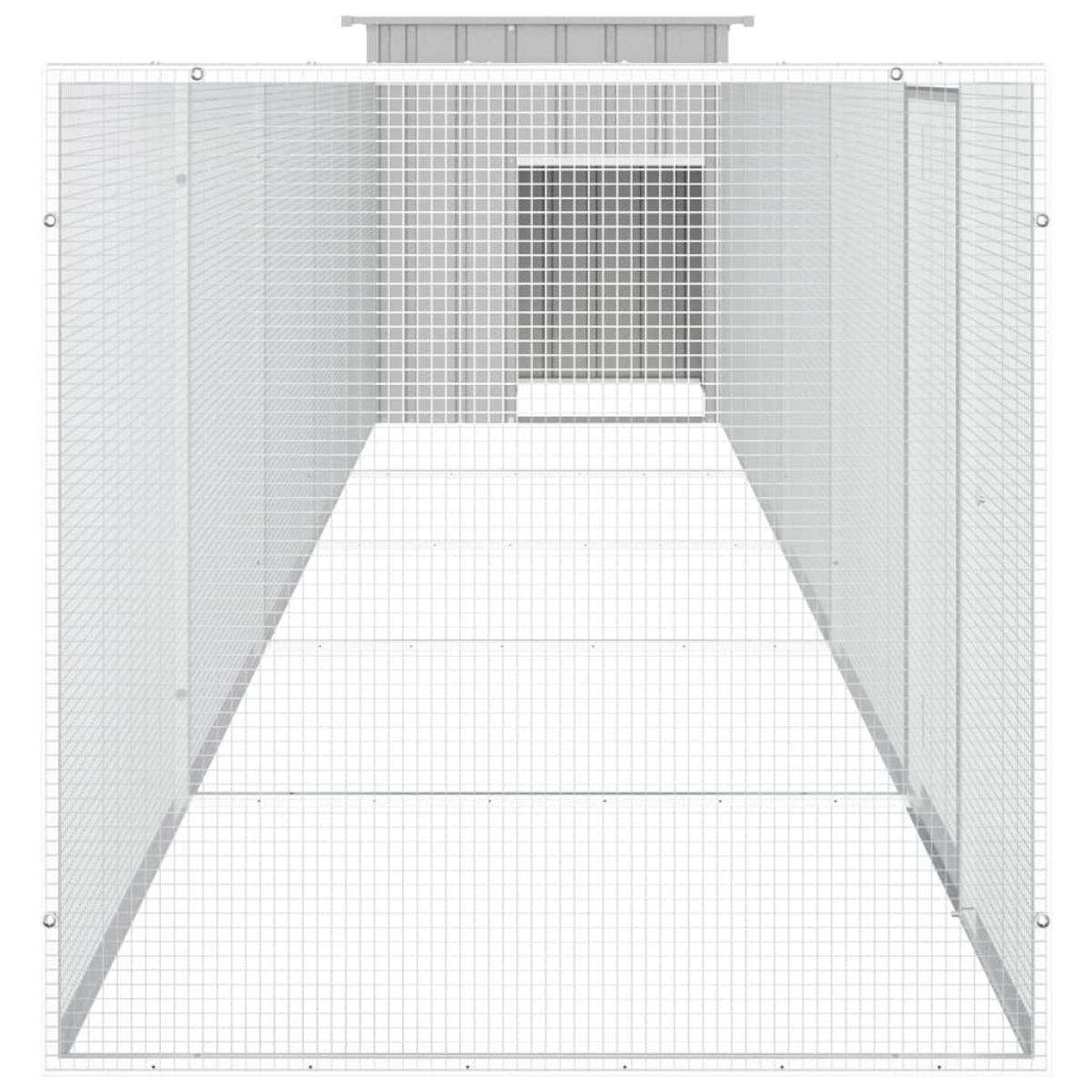 Gallinero de acero galvanizado gris 600x91x100 cm