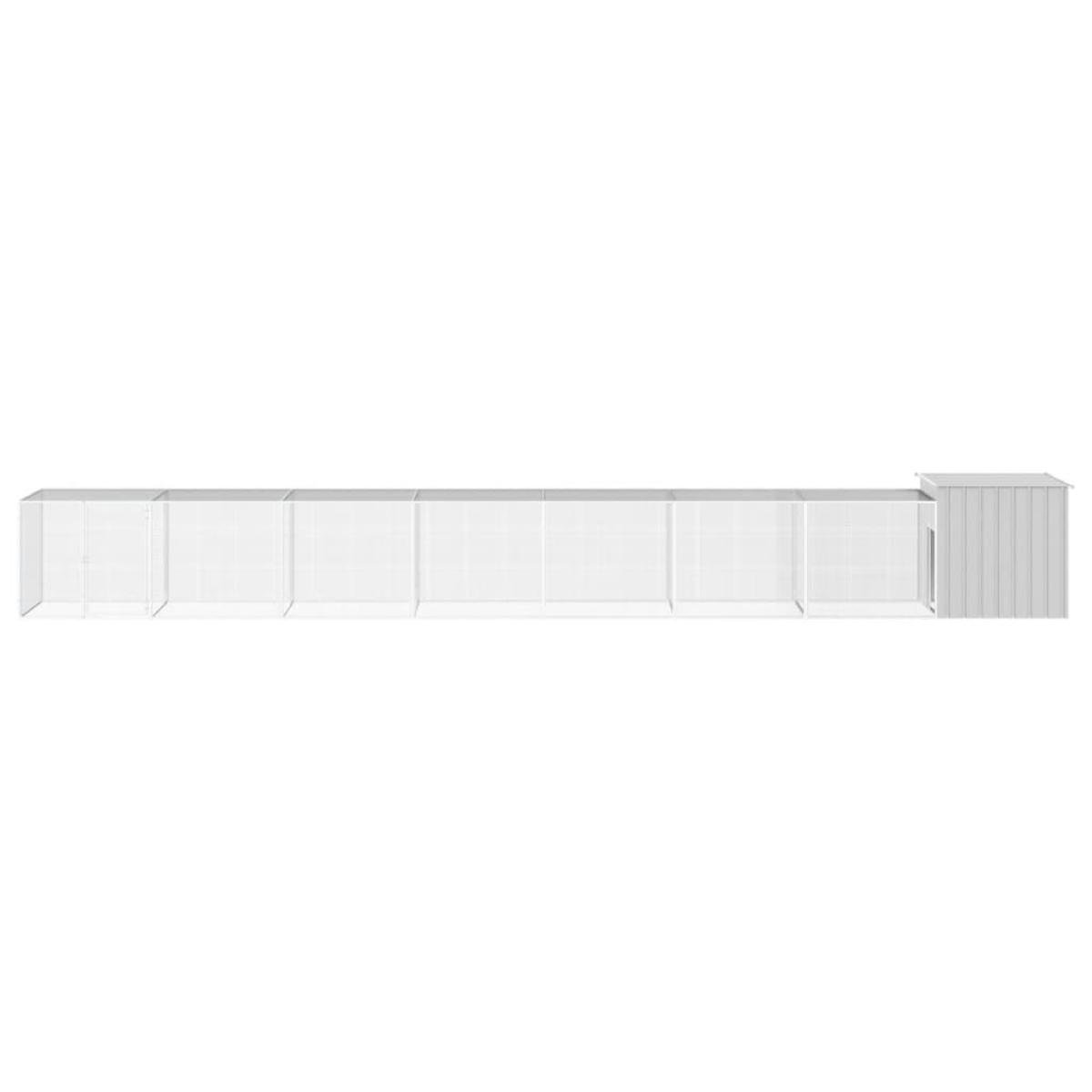 Gallinero de acero galvanizado gris 700x91x100 cm
