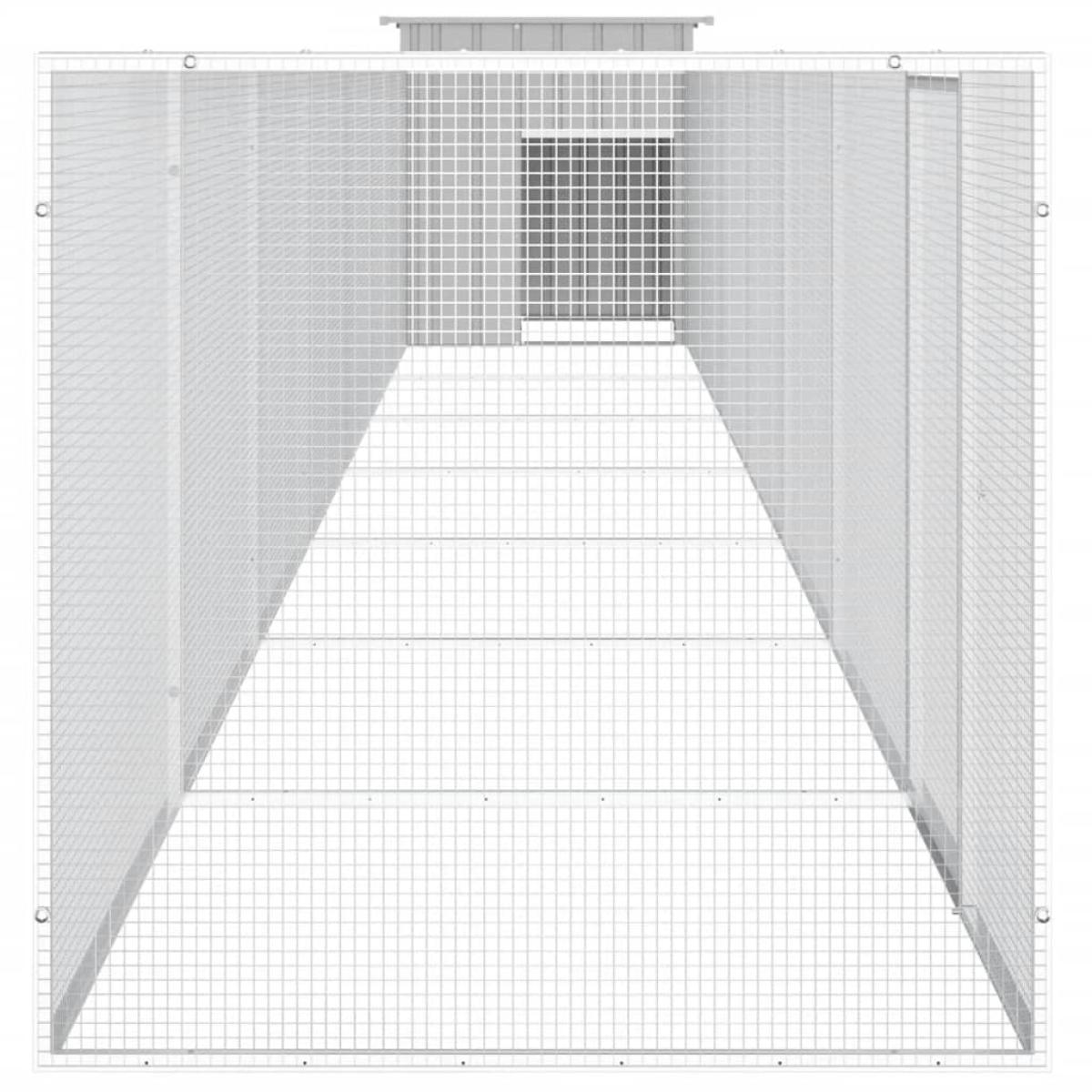 Gallinero de acero galvanizado gris 700x91x100 cm