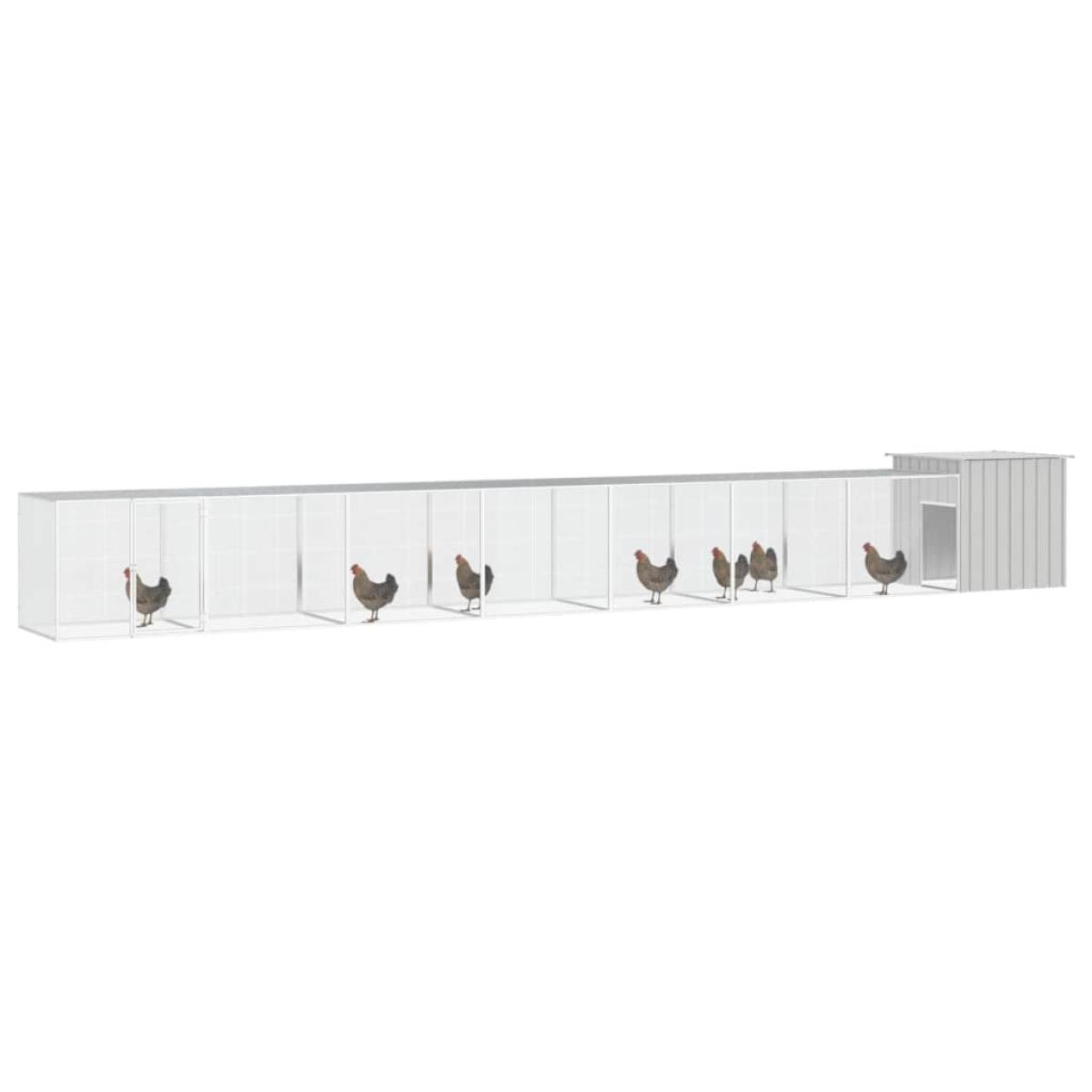 Gallinero de acero galvanizado gris 800x91x100 cm