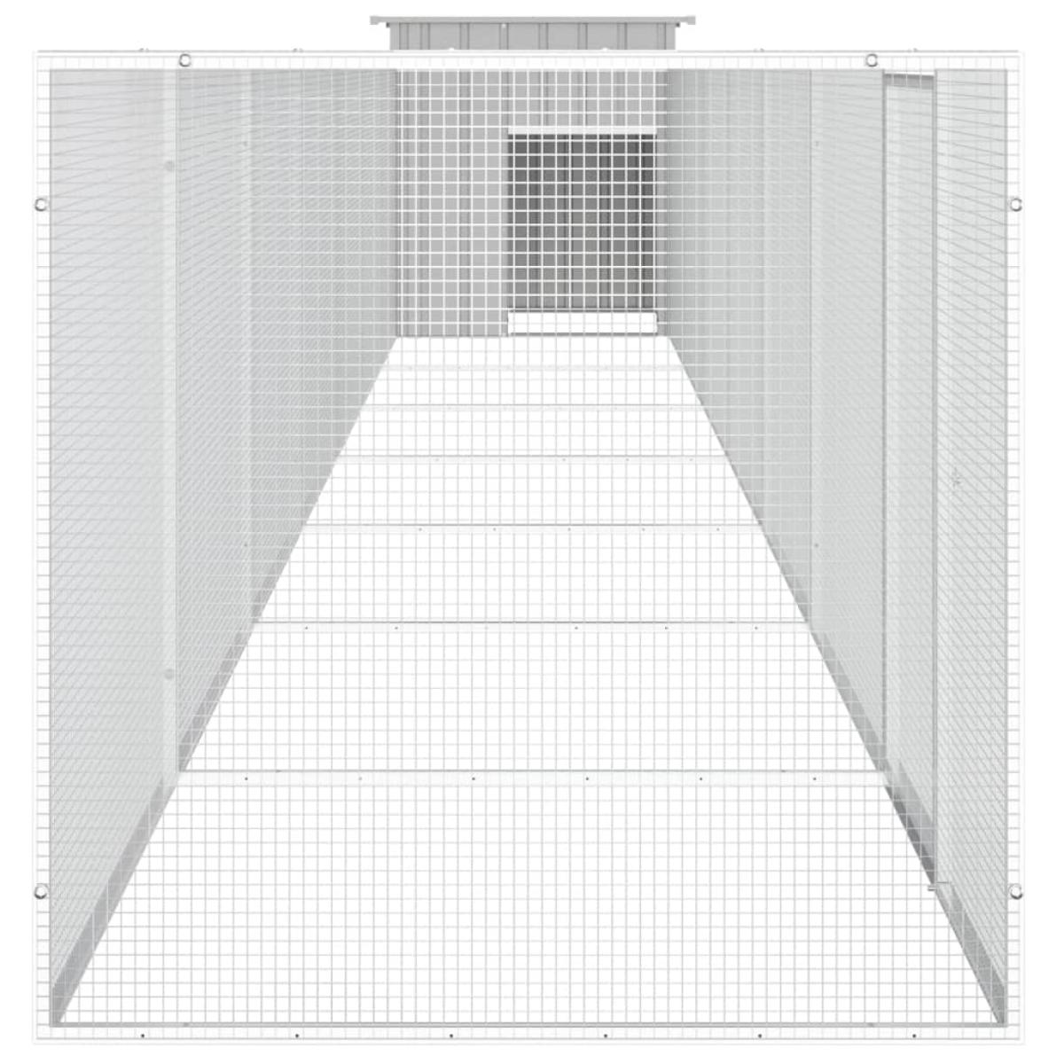 Gallinero de acero galvanizado gris 800x91x100 cm