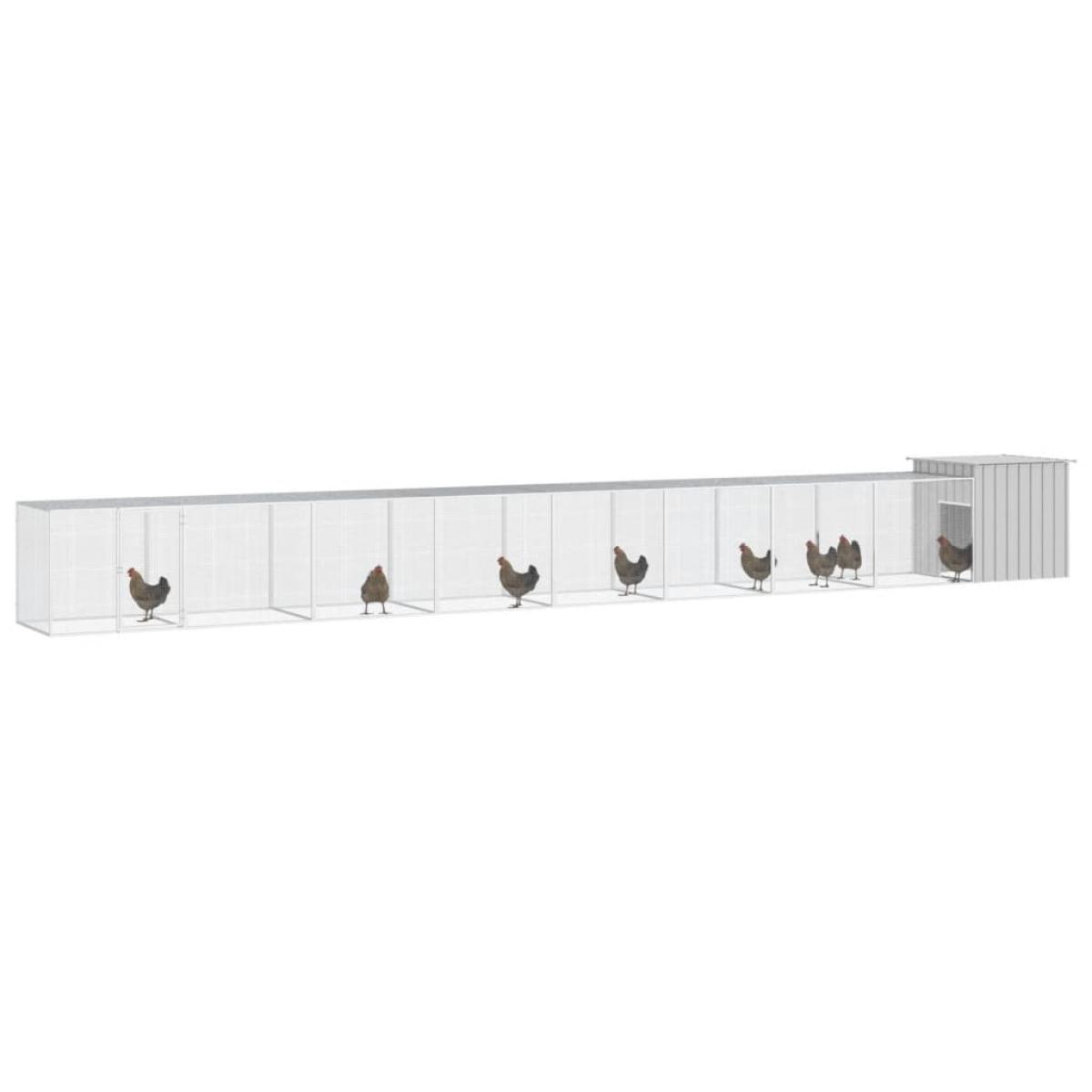 Gallinero de acero galvanizado gris 900x91x100 cm