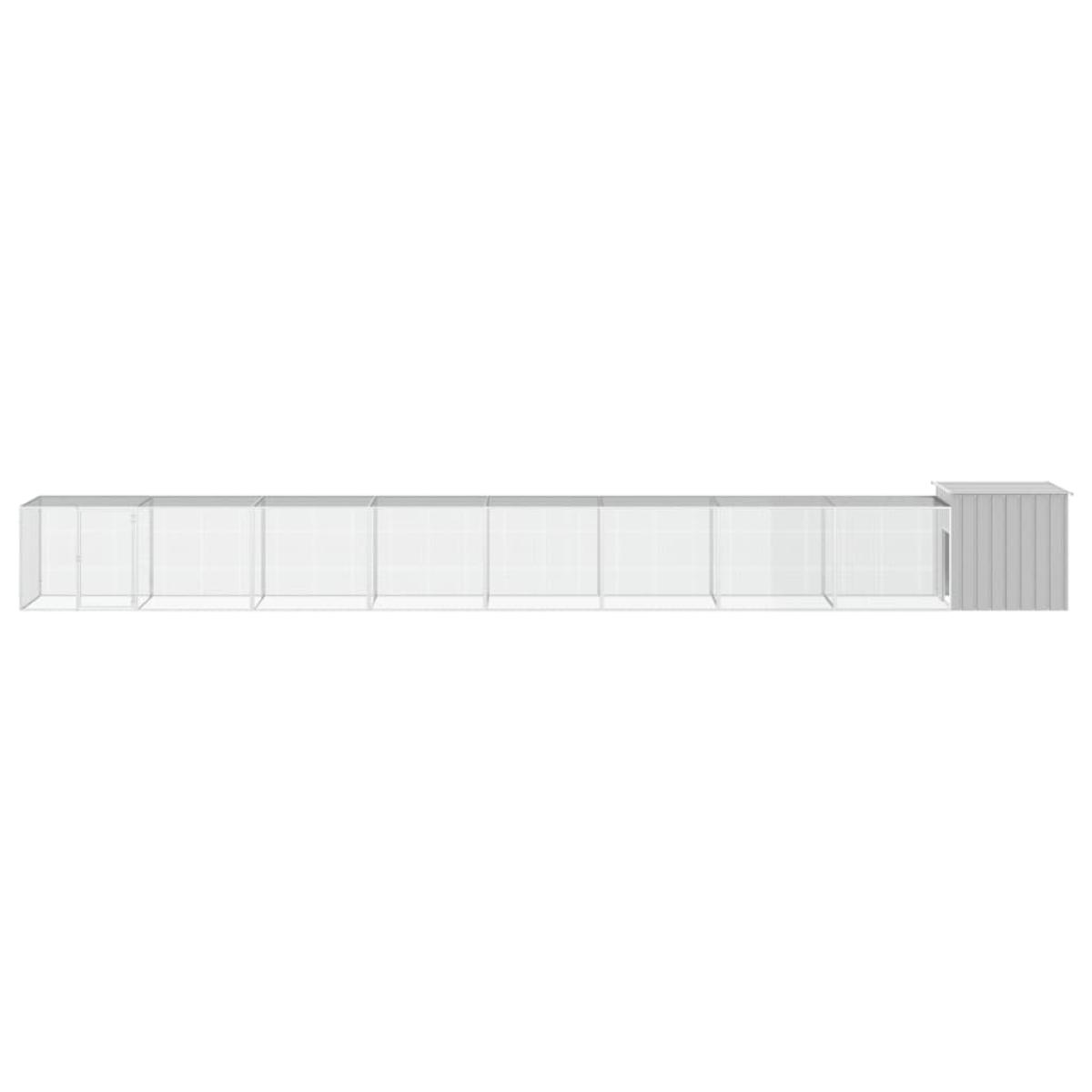 Gallinero de acero galvanizado gris 900x91x100 cm