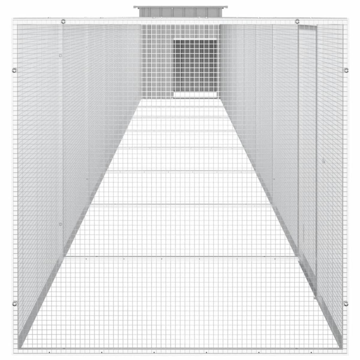 Gallinero de acero galvanizado gris 900x91x100 cm