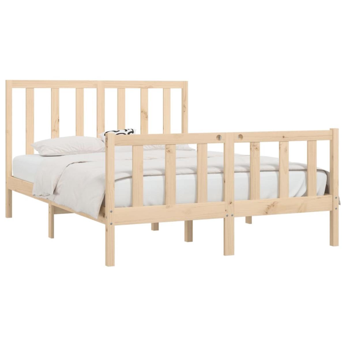 Estructura de cama madera maciza 120x200 cm