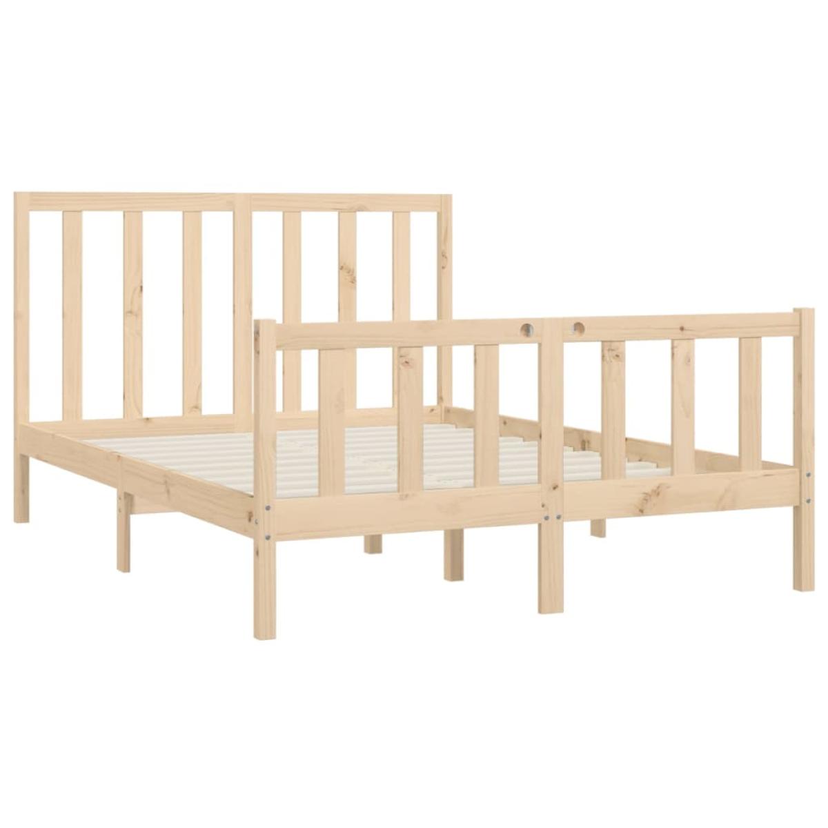 Estructura de cama madera maciza 120x200 cm