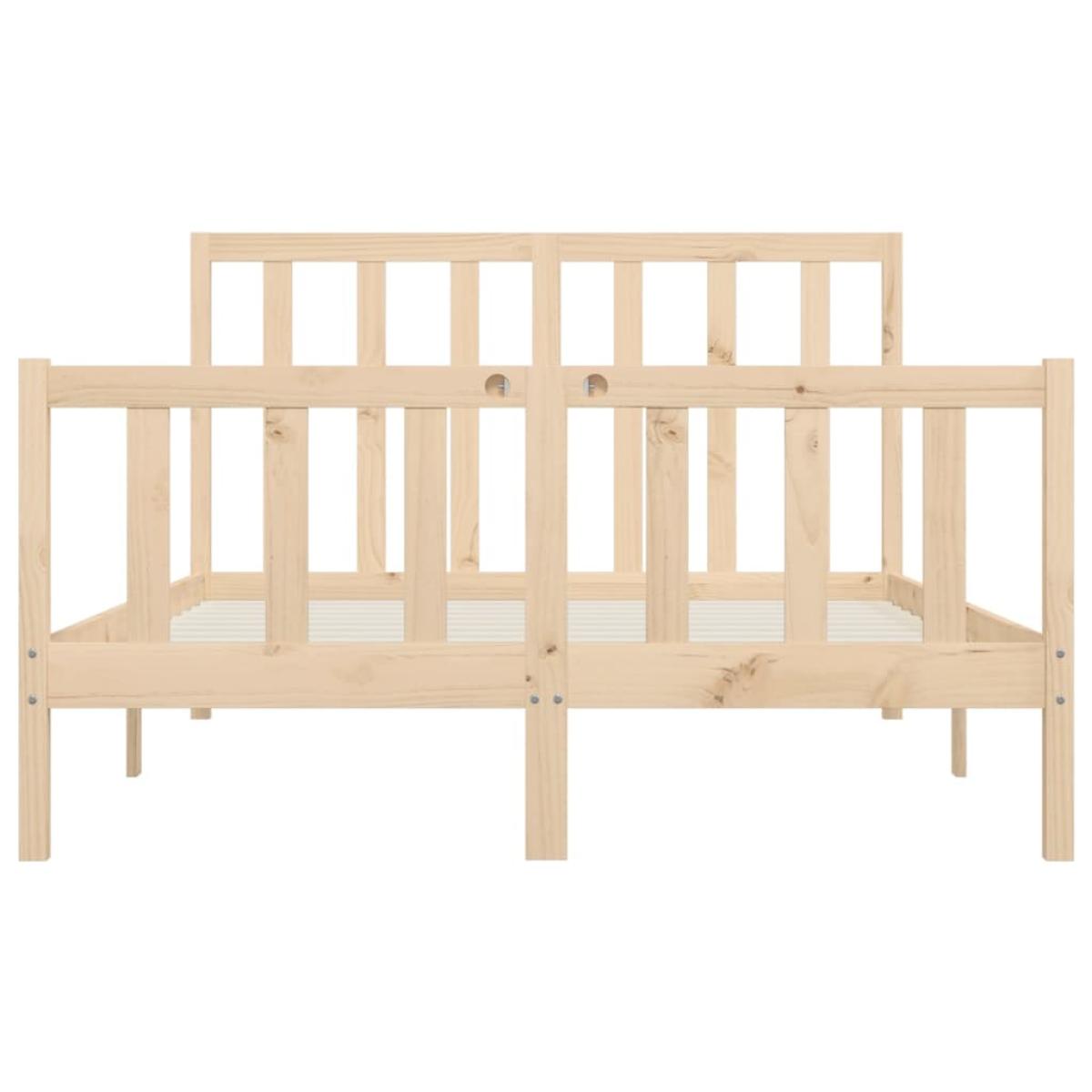 Estructura de cama madera maciza 120x200 cm