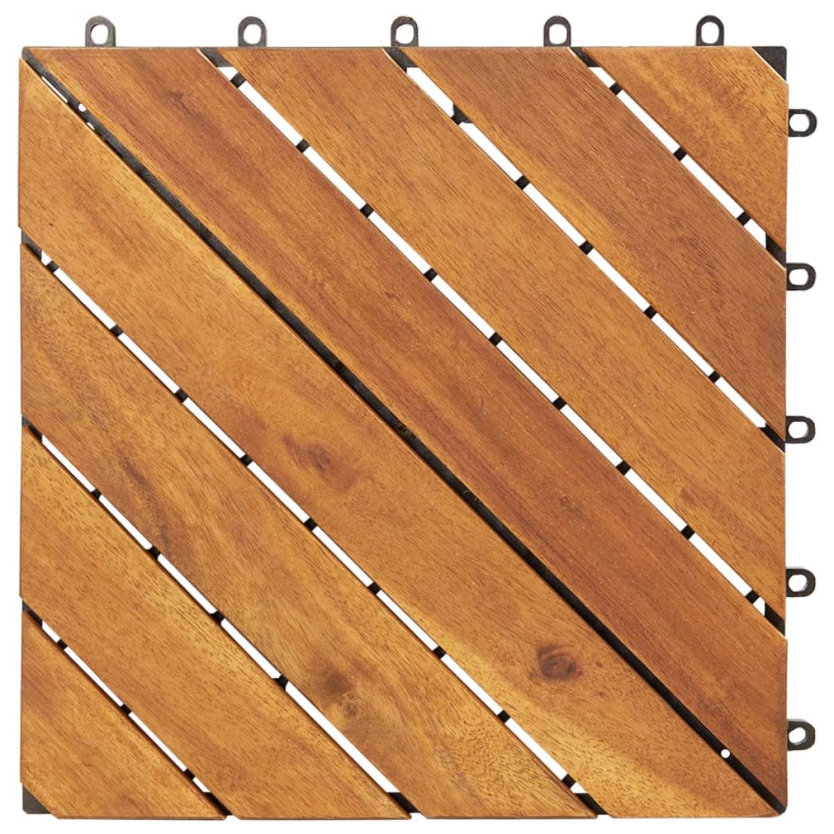 Baldosas de porche de madera de acacia 20 pzas marrón 30x30 cm