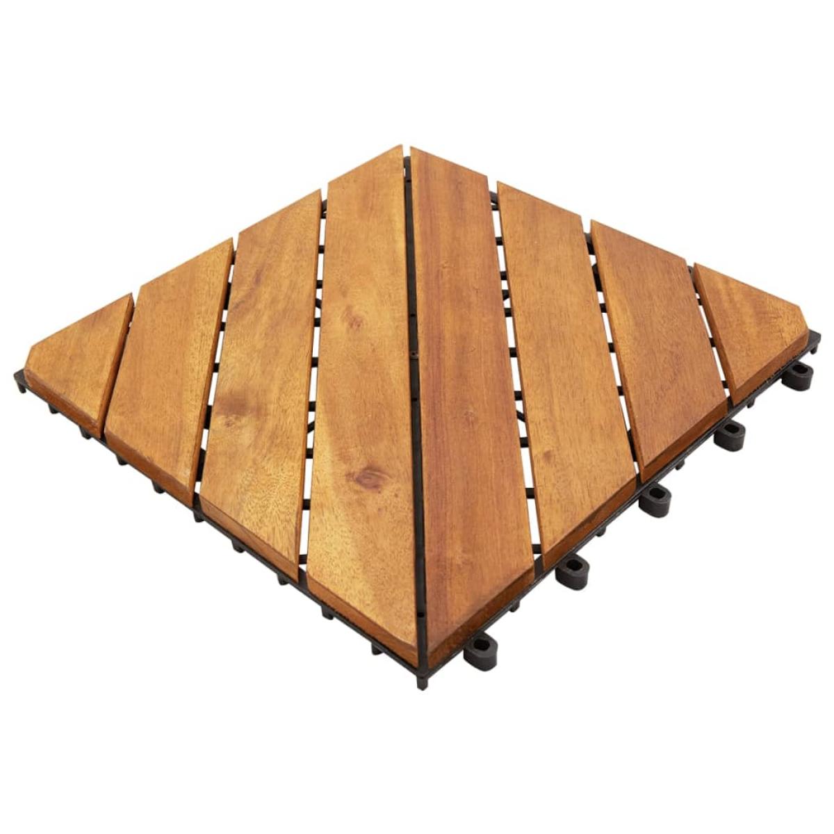 Baldosas de porche de madera de acacia 30 pzas marrón 30x30 cm