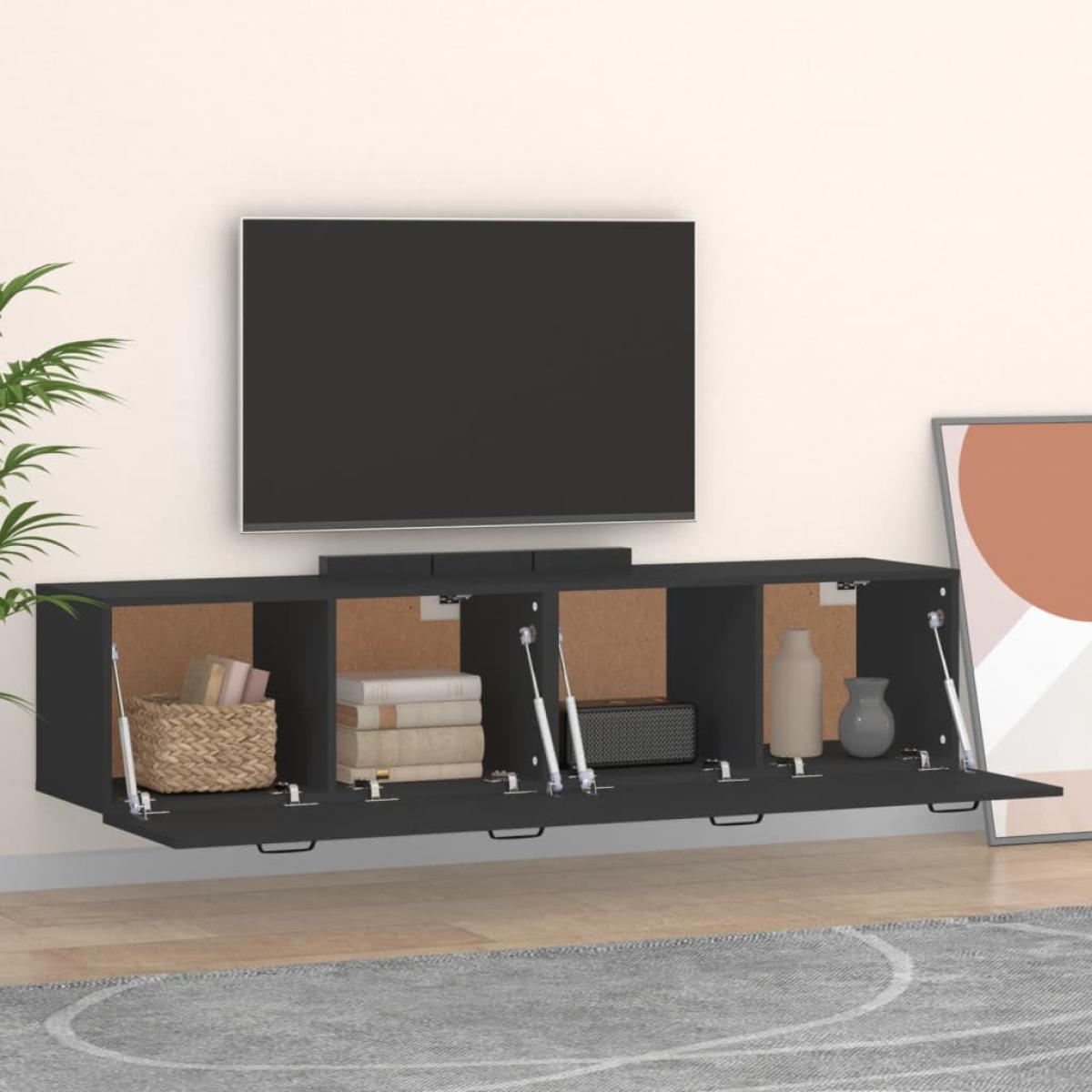 Armarios pared 2 uds madera contrachapada negro 60x36,5x35 cm