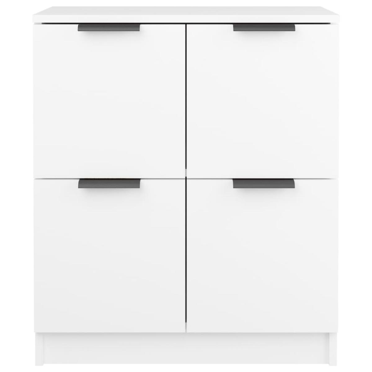 Aparadores 2 unidades madera contrachapada blanco 60x30x70 cm