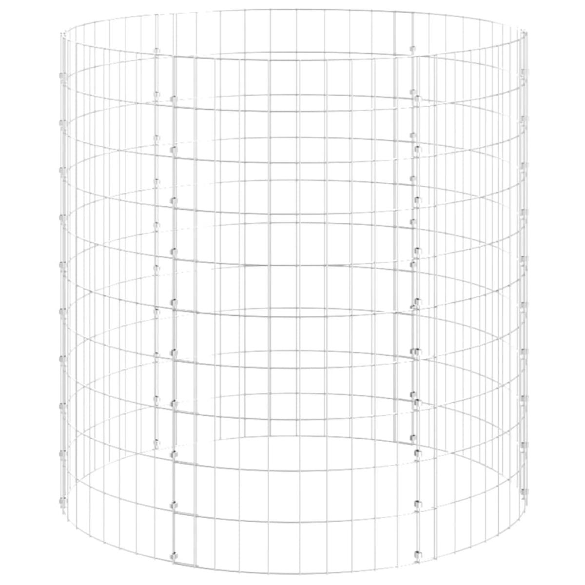 Compostador de jardín acero galvanizado Ø100x100 cm