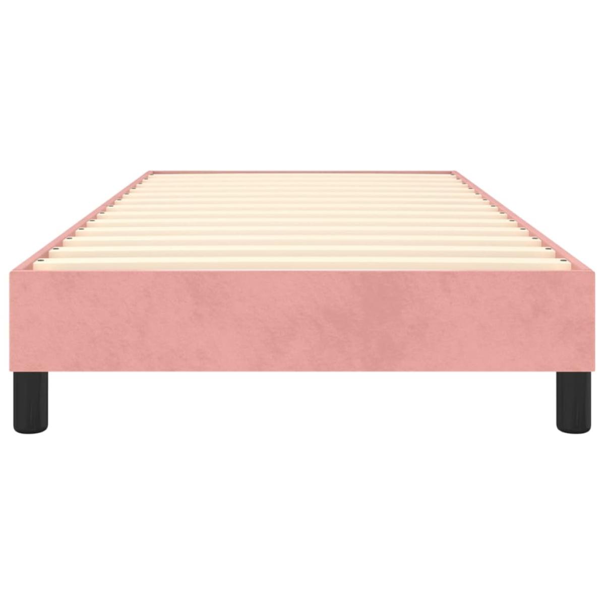 Estructura de cama box spring terciopelo rosa 100x200 cm