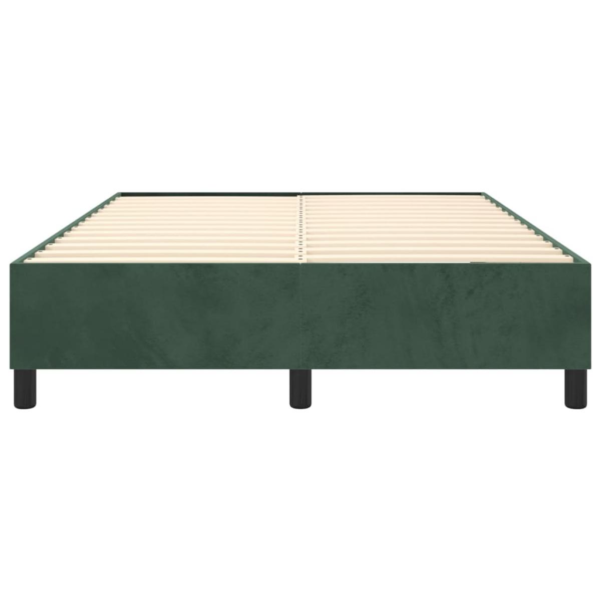 Estructura de cama box spring terciopelo verde oscuro 140x190cm