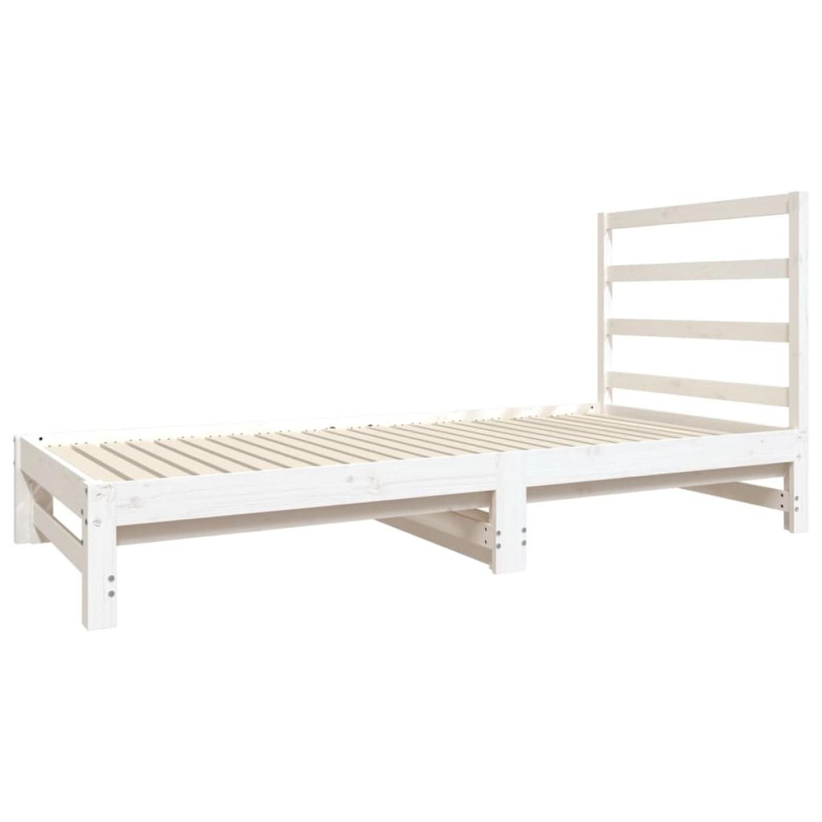 Sofá cama extraíble madera maciza de pino blanco 2x(90x190) cm
