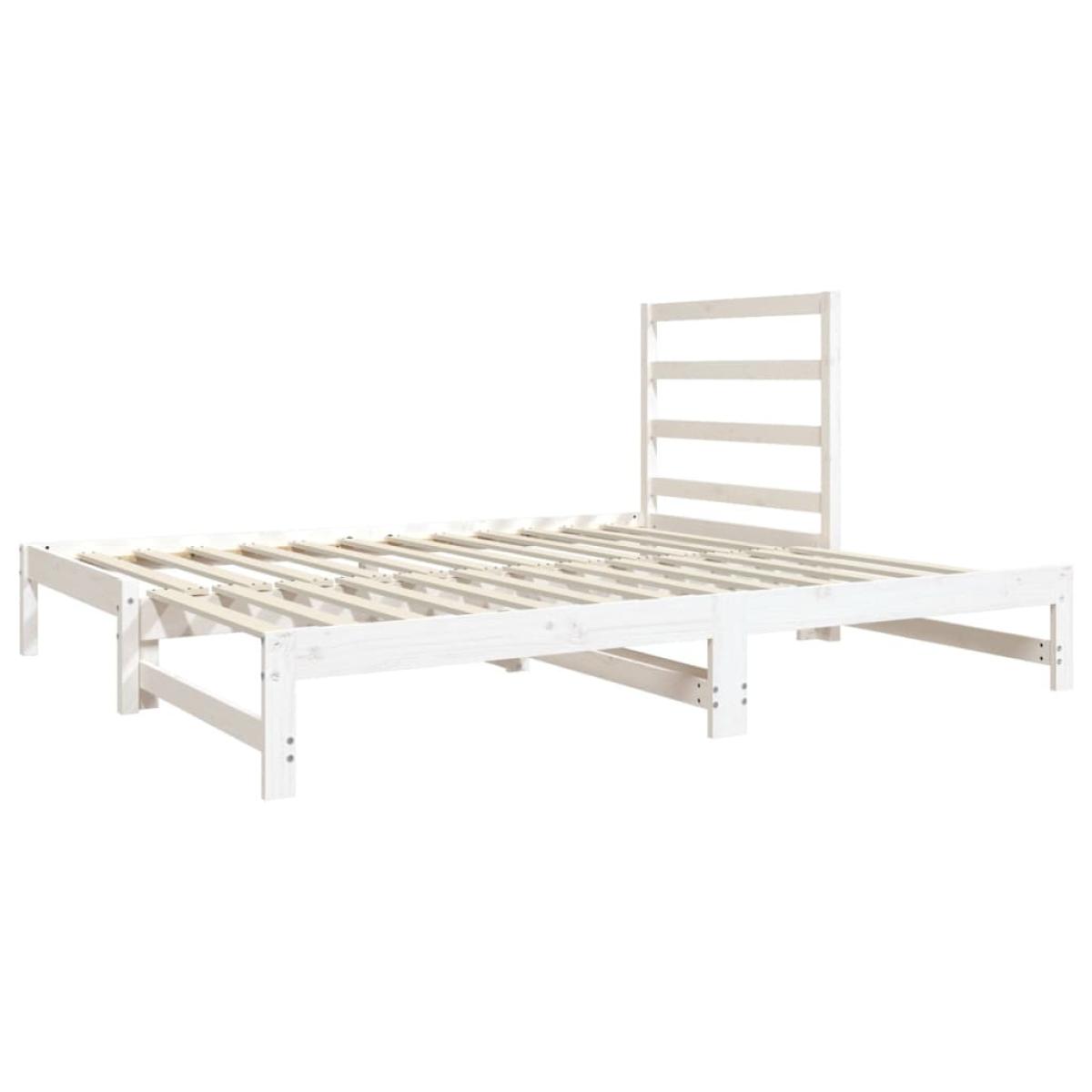 Sofá cama extraíble madera maciza de pino blanco 2x(90x190) cm