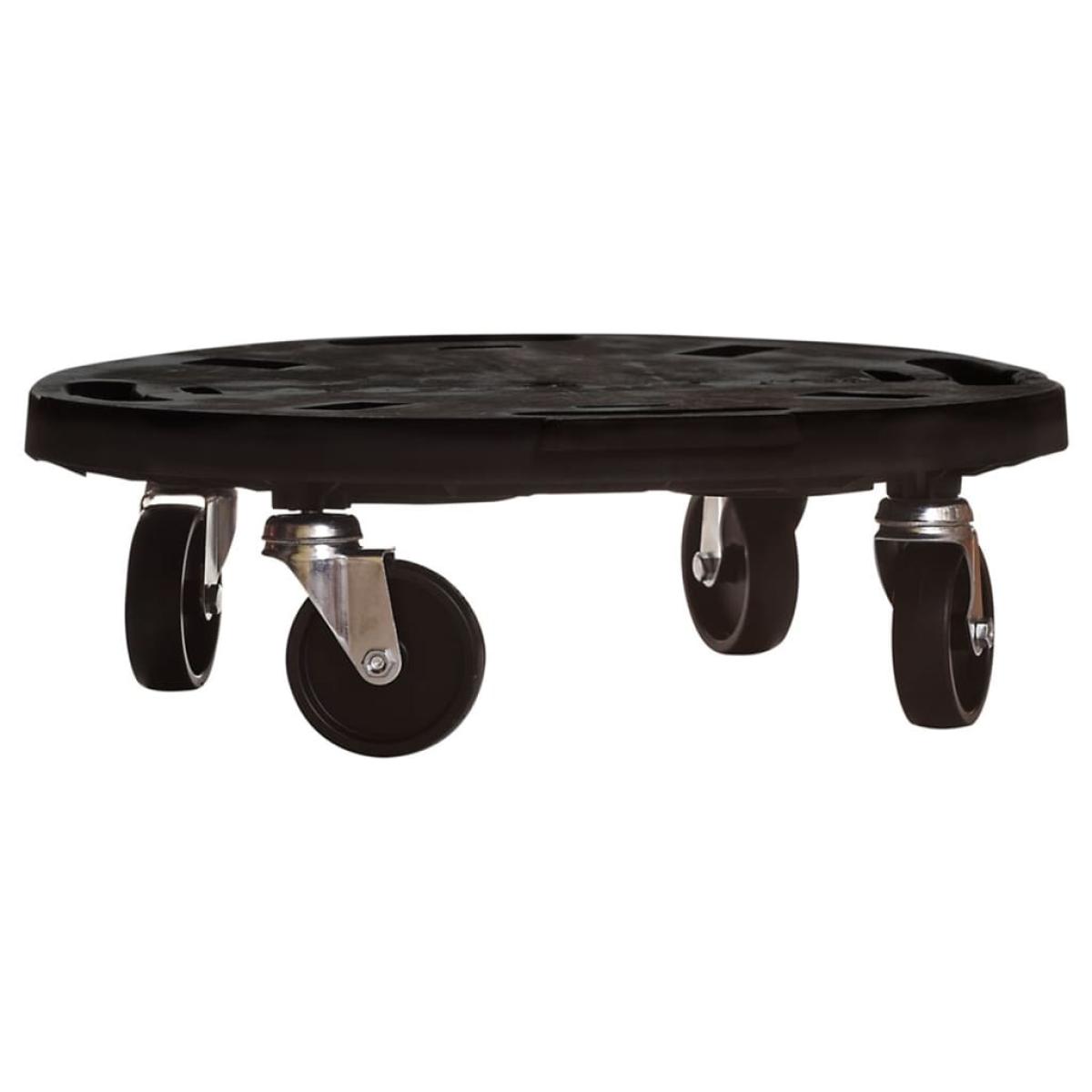 Soporte con ruedas para plantas 3 uds negro diámetro 40cm 275kg