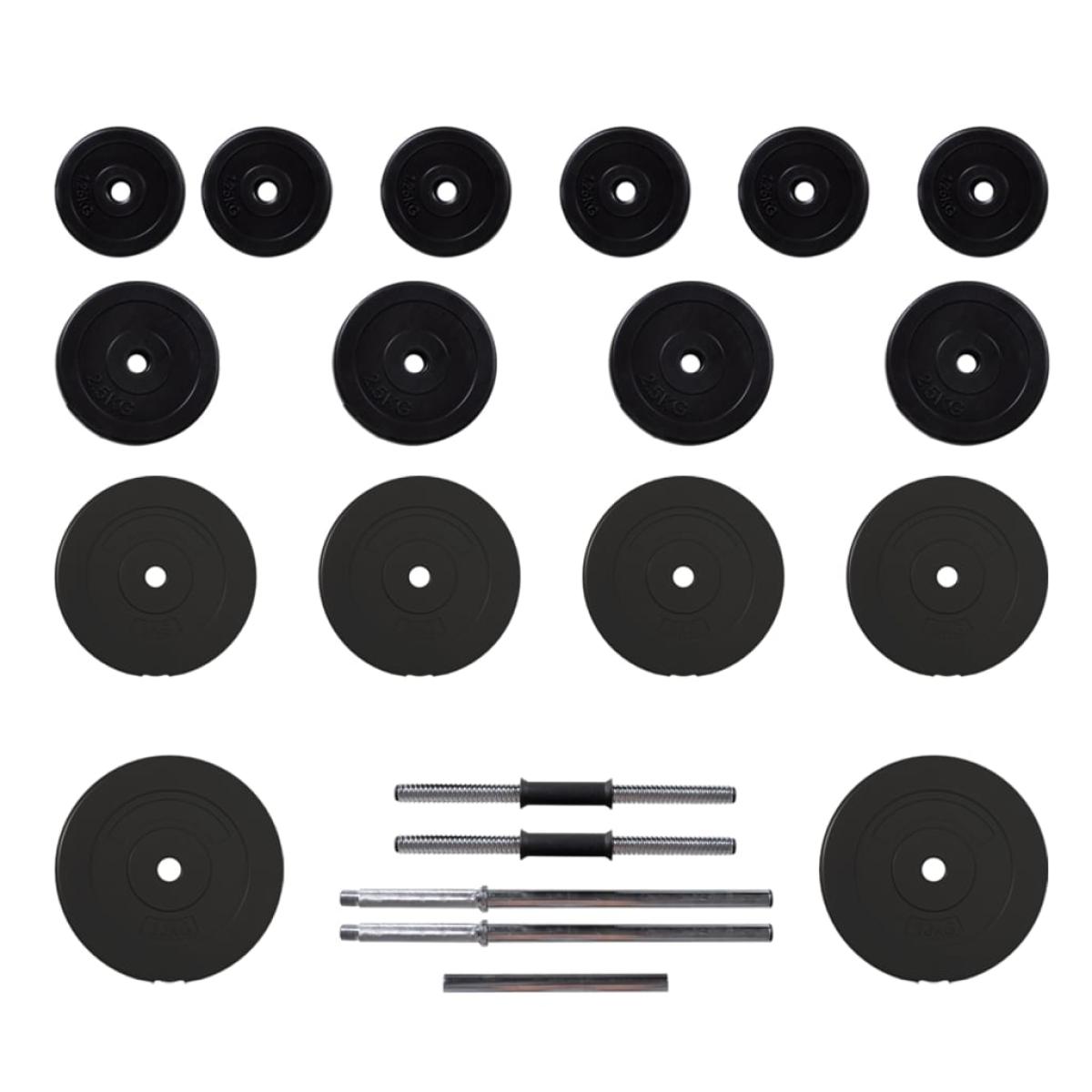Juego de barras y mancuernas con discos 60 kg